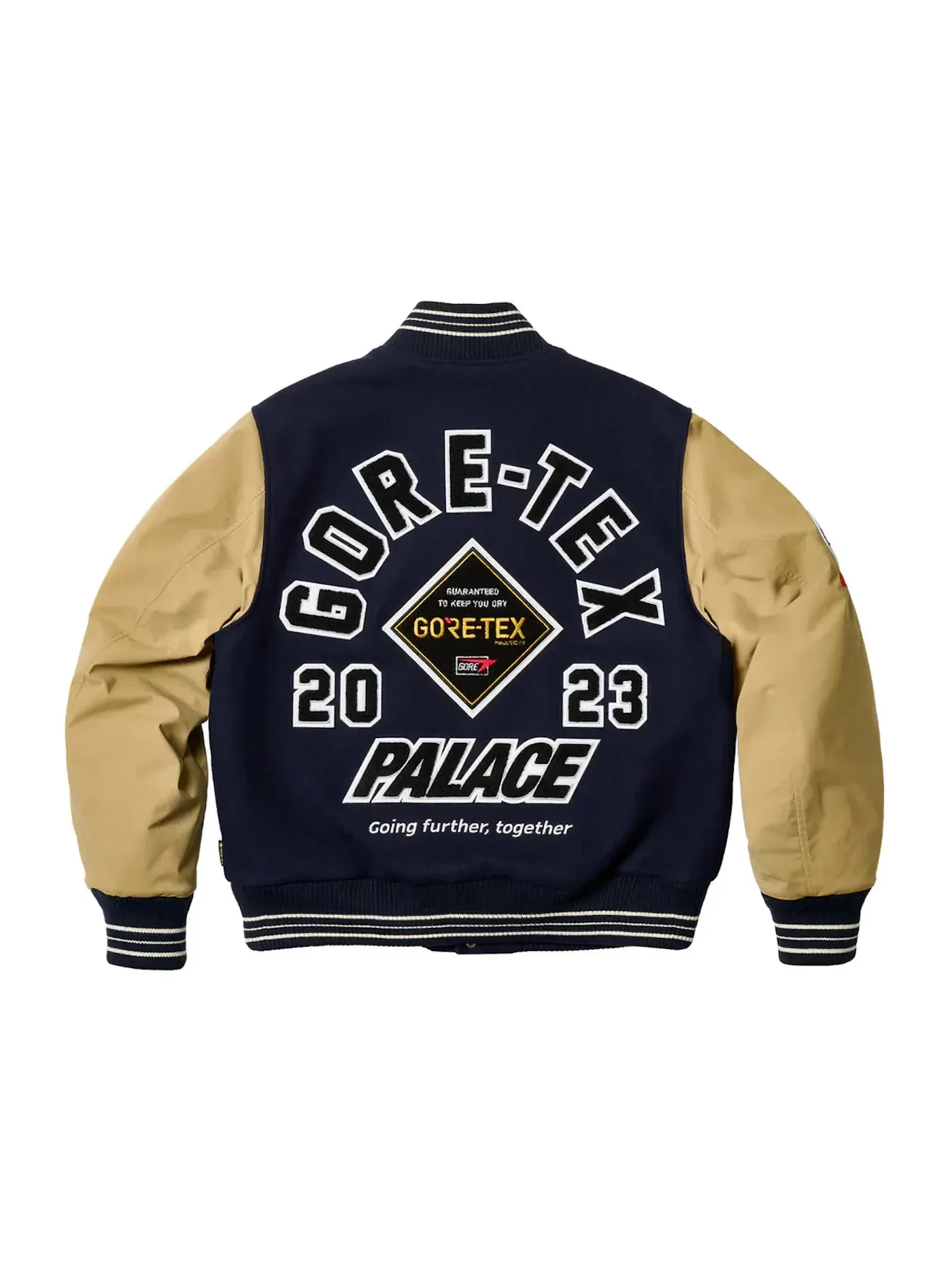 Мужская куртка-бомбер с технологией GORE-TEX Palace Going Further Varsity Jacket — изображение 3 из 3, темно-синий