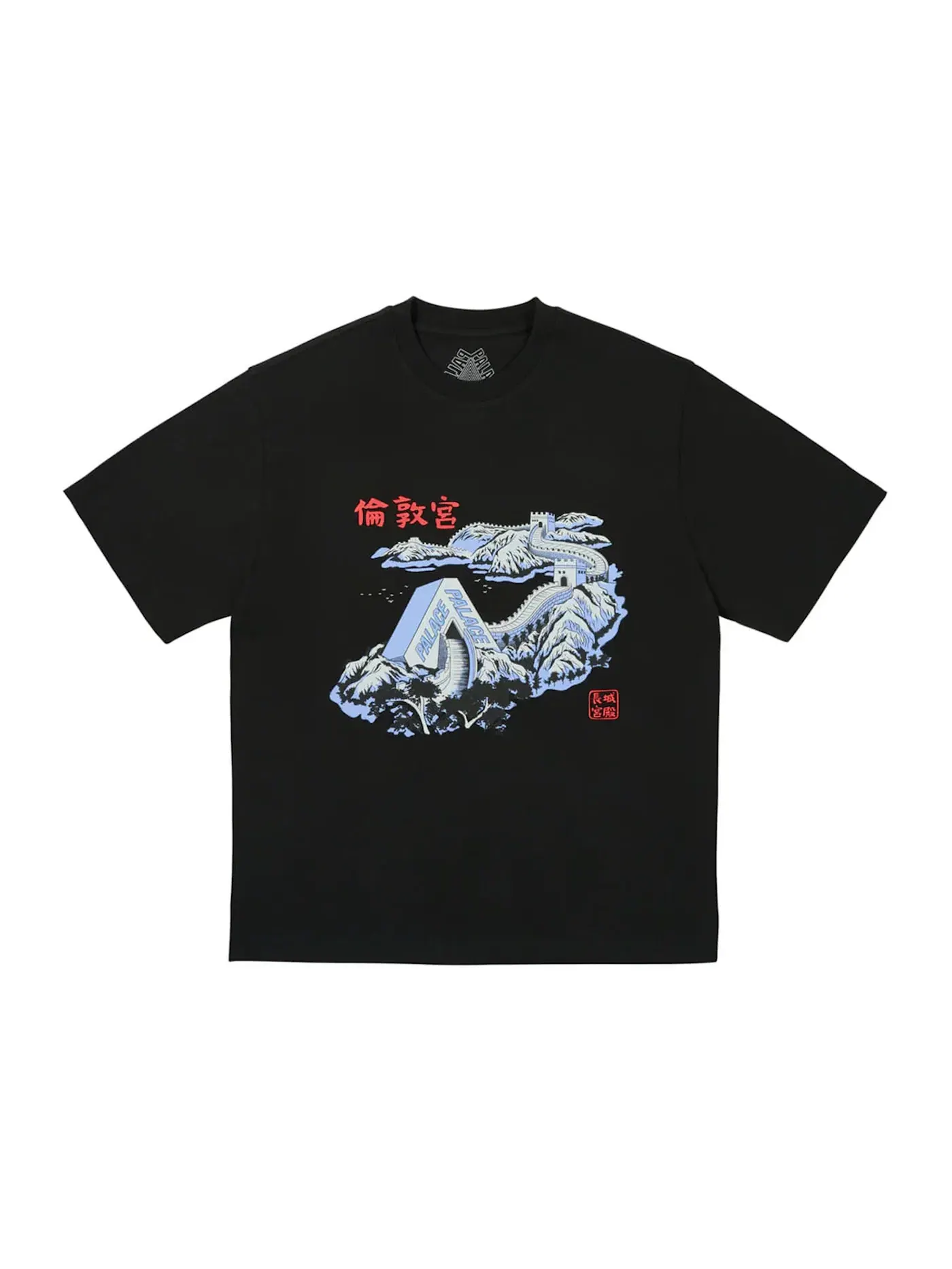 Мужская футболка с принтом Palace Great Wall Of Tri-Na Tee — изображение 1 из 1, черный