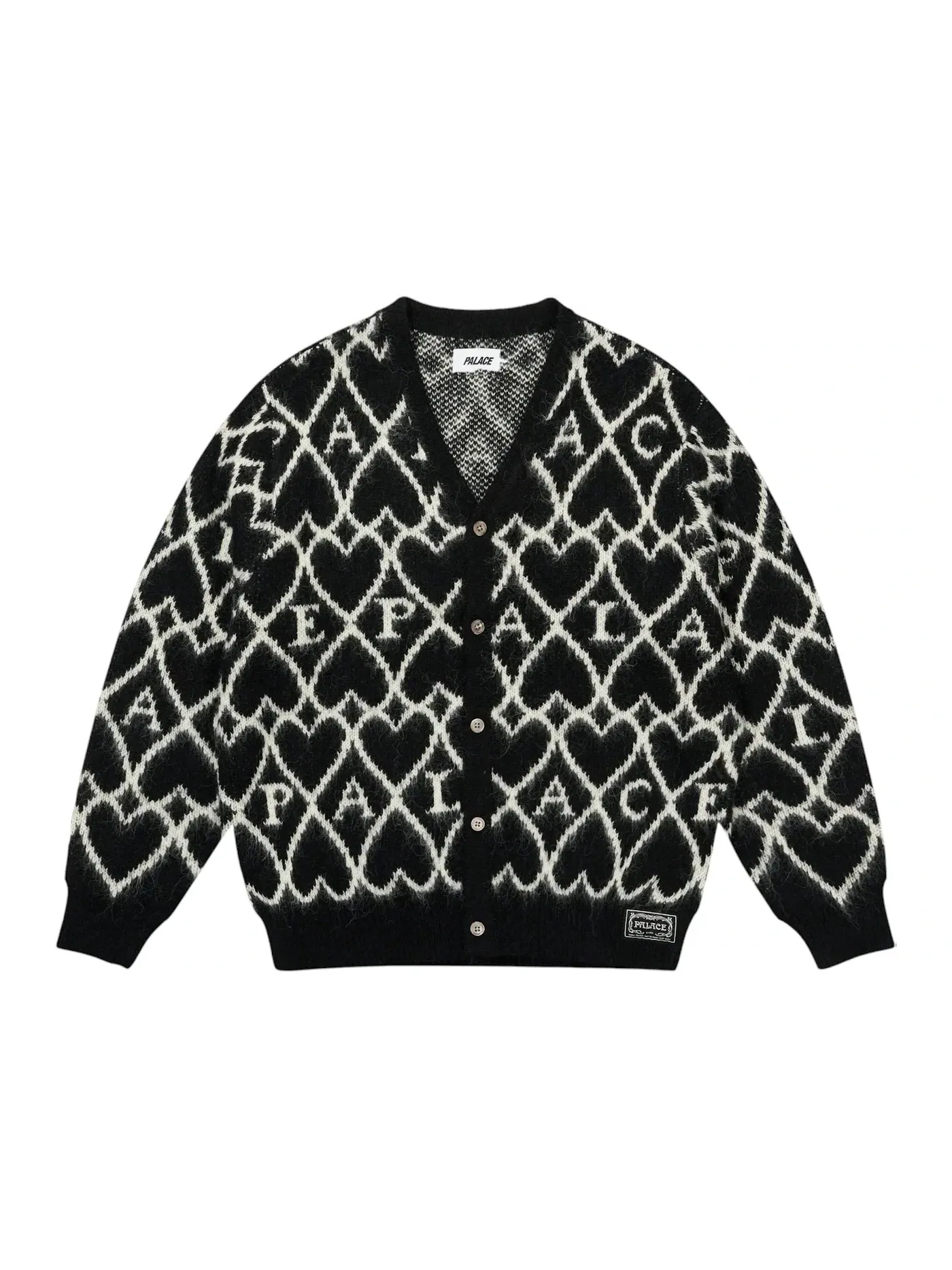 Мужской свитер с принтом Palace Hairy Heart Knit — изображение 1 из 3, черный