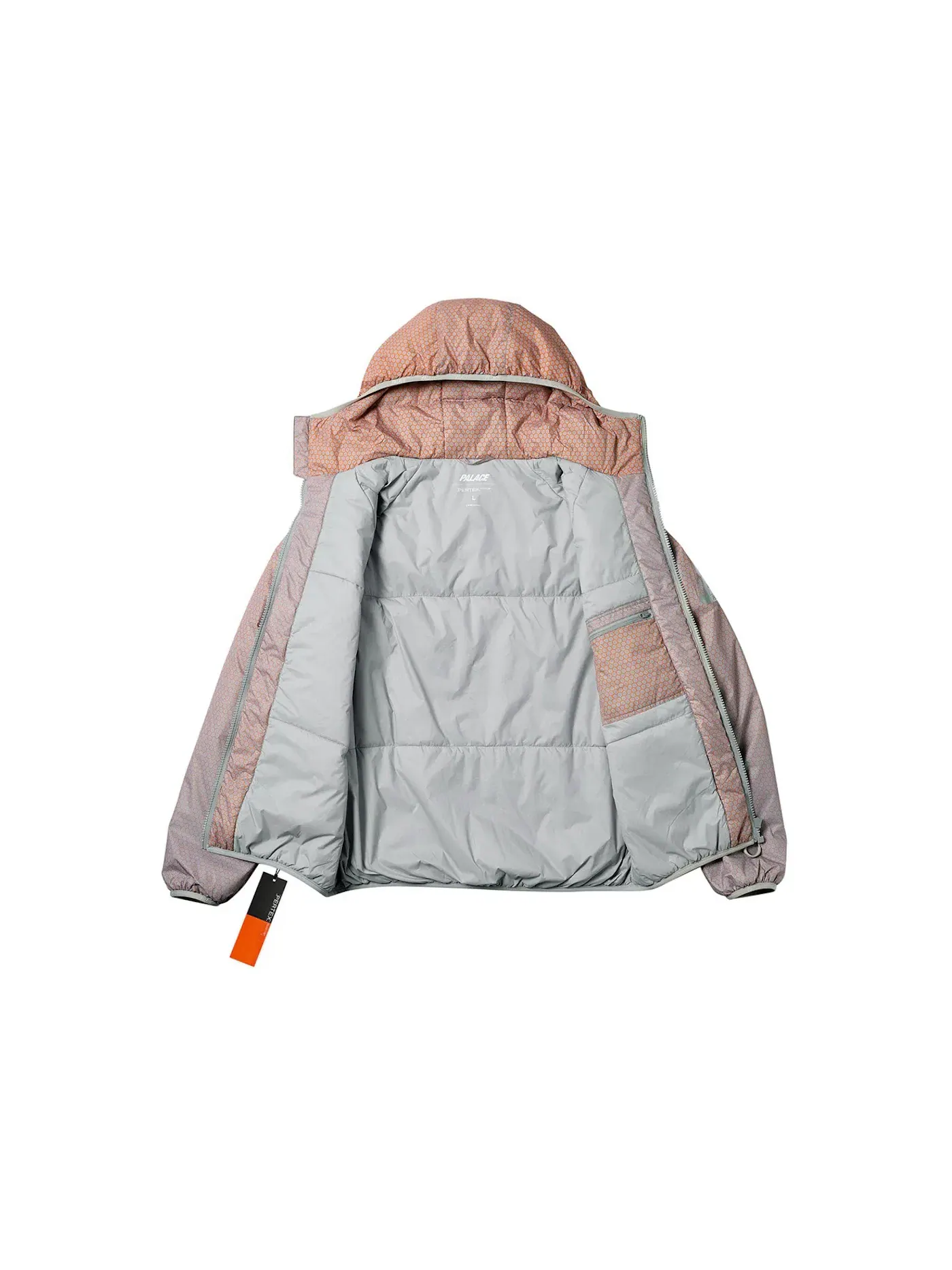 Мужская куртка с принтом Palace Hexagon Pertex Quilted Jacket — изображение 2 из 3, серый