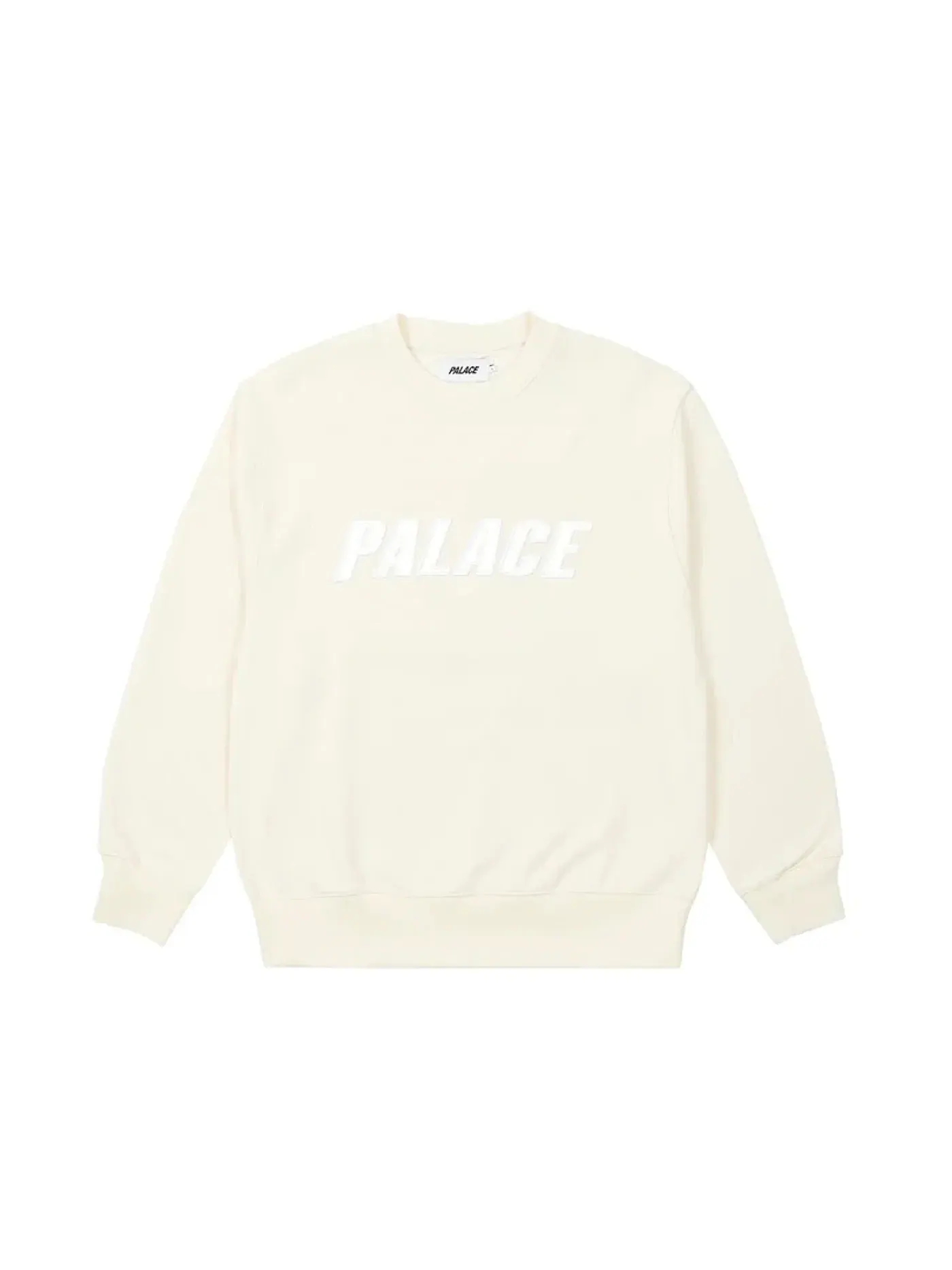 Мужской свитшот с аппликацией из иридиевой нити Palace Crew — изображение 1 из 1, белый