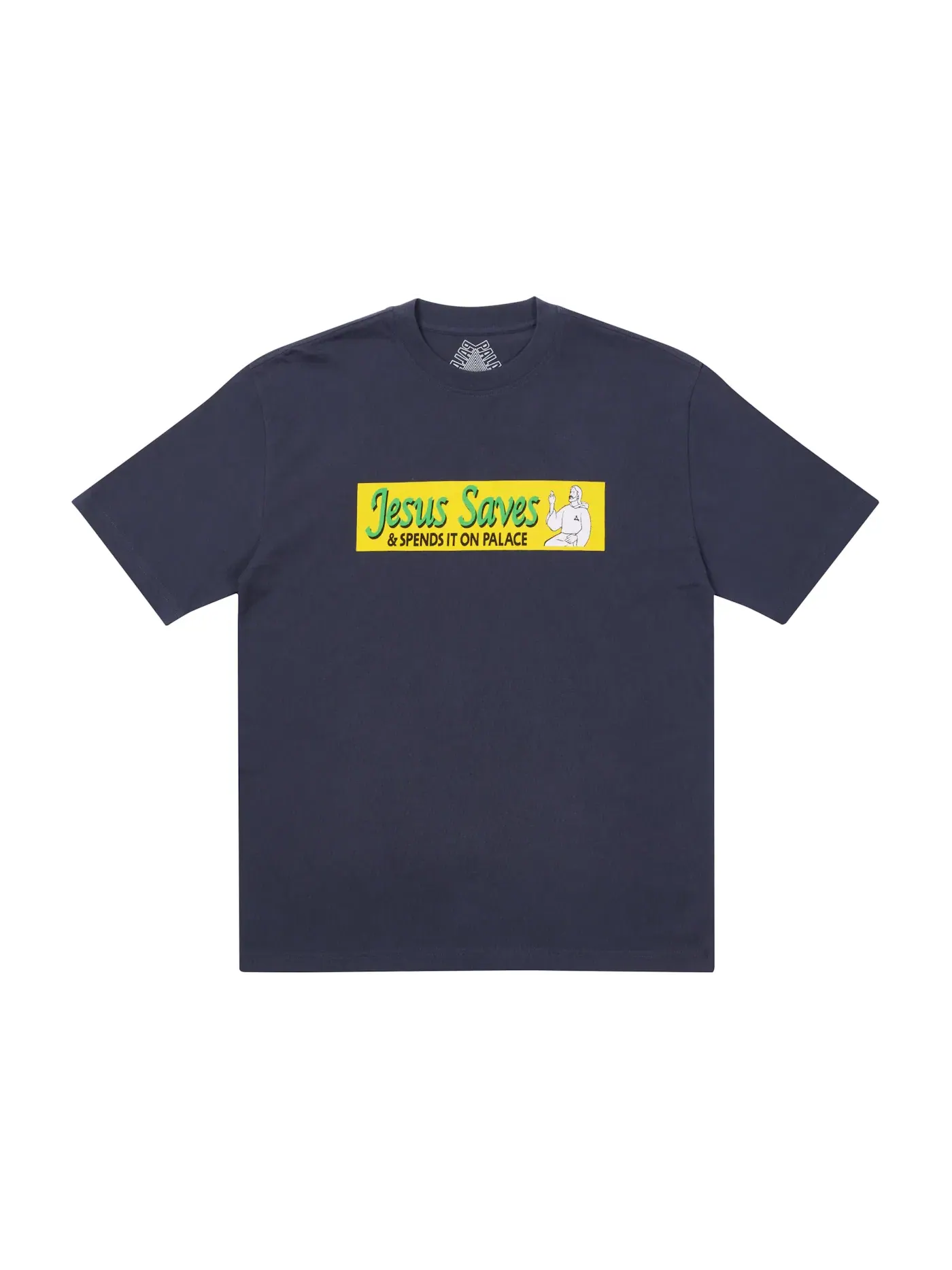 Мужская футболка с принтом Palace Jesus Saves T-shirt — изображение 1 из 1, темно-синий