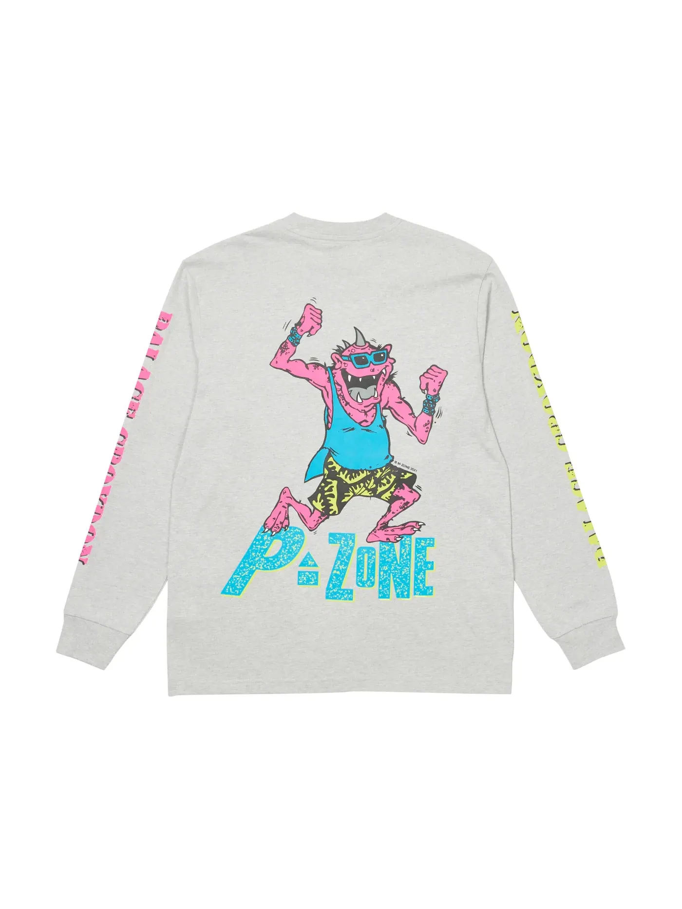 Мужской лонгслив с принтом Palace M-Zone Mutant Stomp Longsleeve — изображение 2 из 2, серый