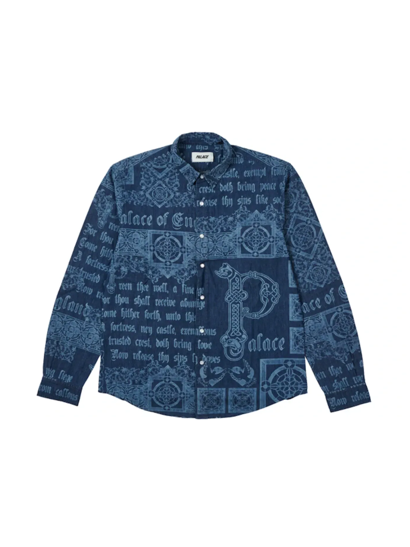 Мужская рубашка с принтом Palace Shirt — изображение 1 из 2, синий