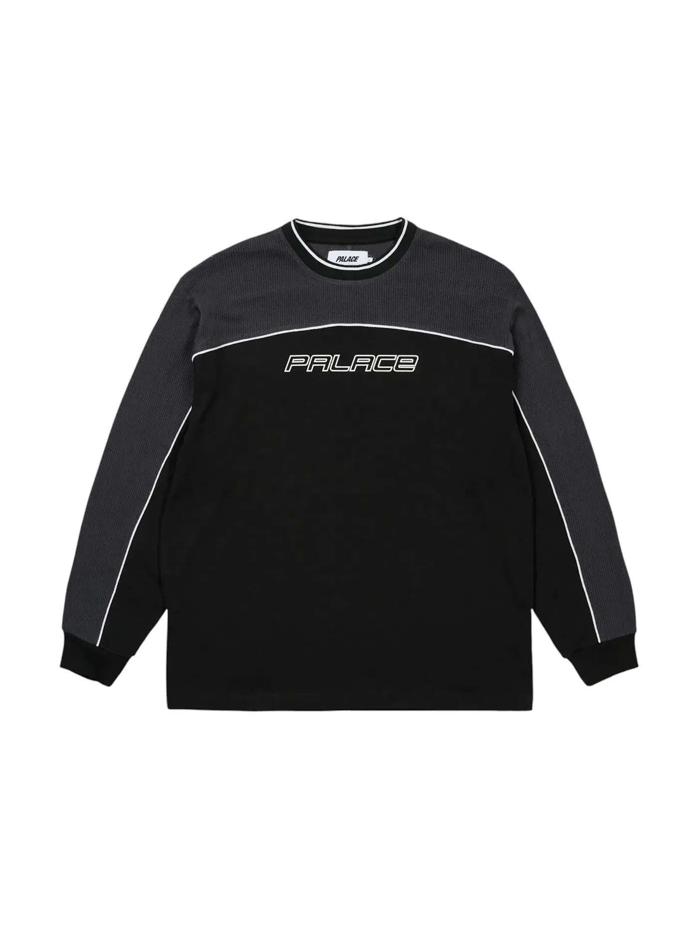 Мужская футболка с сетчатой вставкой Palace Longsleeve — изображение 1 из 2, серый