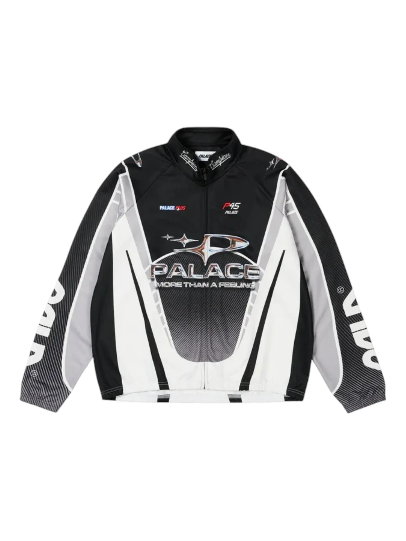 Мужская куртка-бомбер с принтом Palace More Than A Cycling Zip Jacket — изображение 1 из 2, черный/серебристый