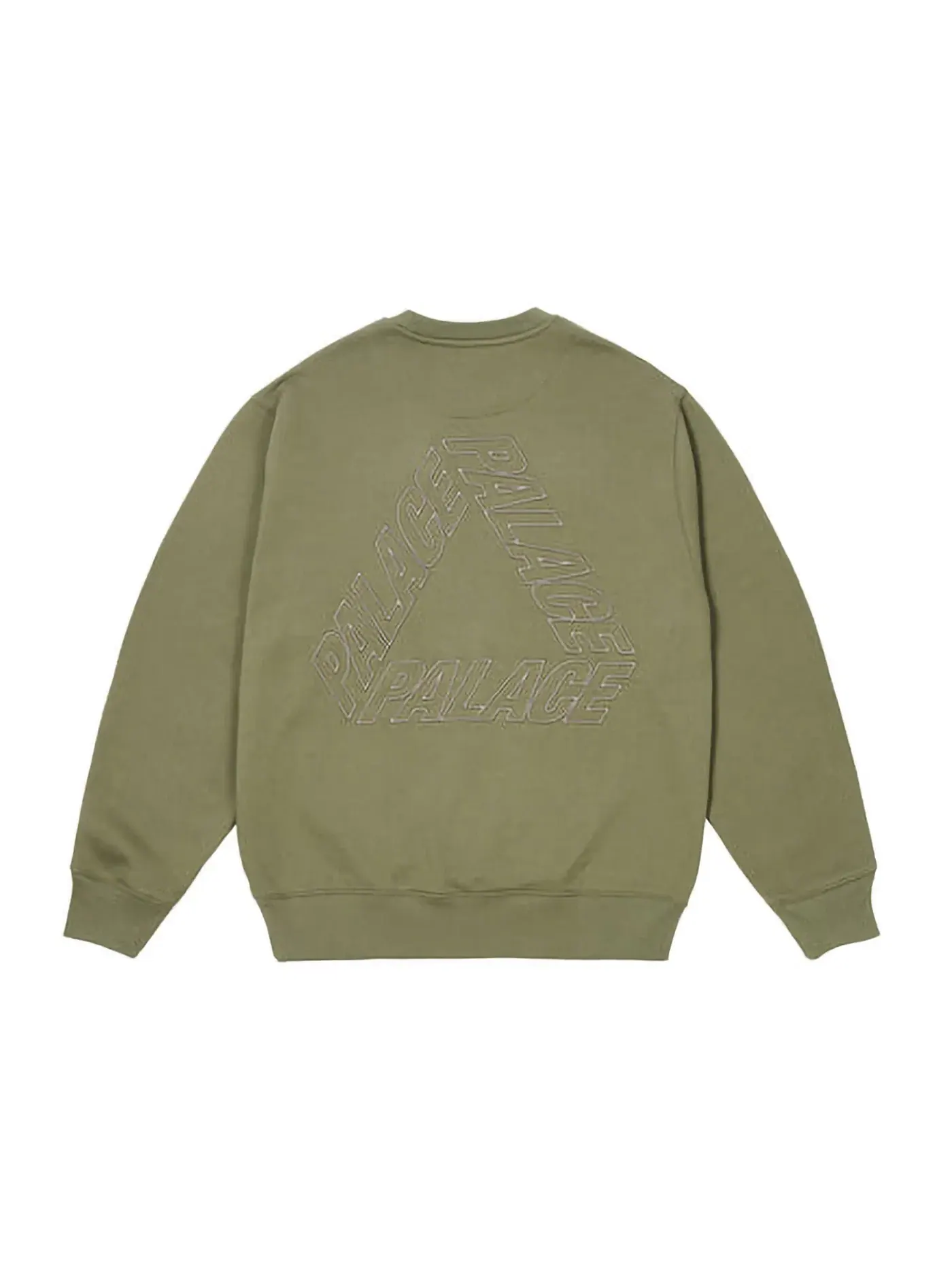 Мужское худи Palace Outline P-3 Crew Olive — изображение 1 из 3, оливковый
