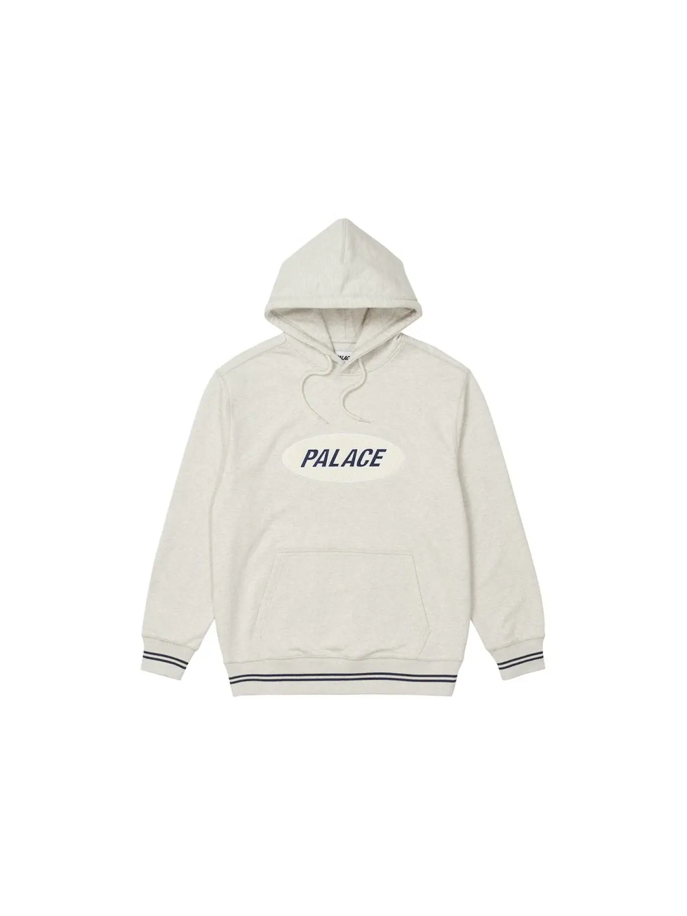 Мужской худи с капюшоном Palace Oval Hood Palace — изображение 1 из 2, светлый серый