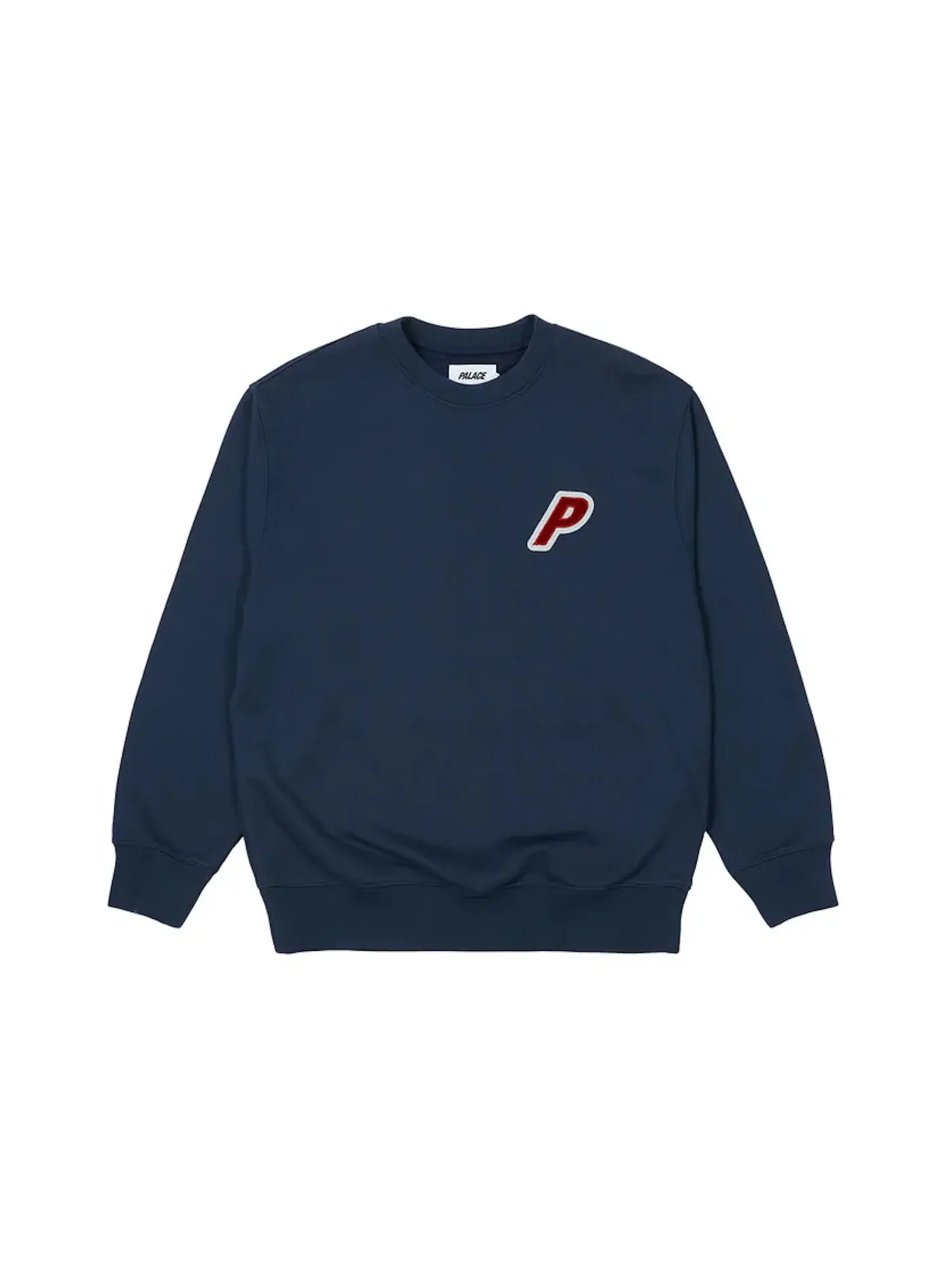 Мужской свитшот с аппликацией Palace P-3 Applique Crew Palace — изображение 2 из 2, темно-синий