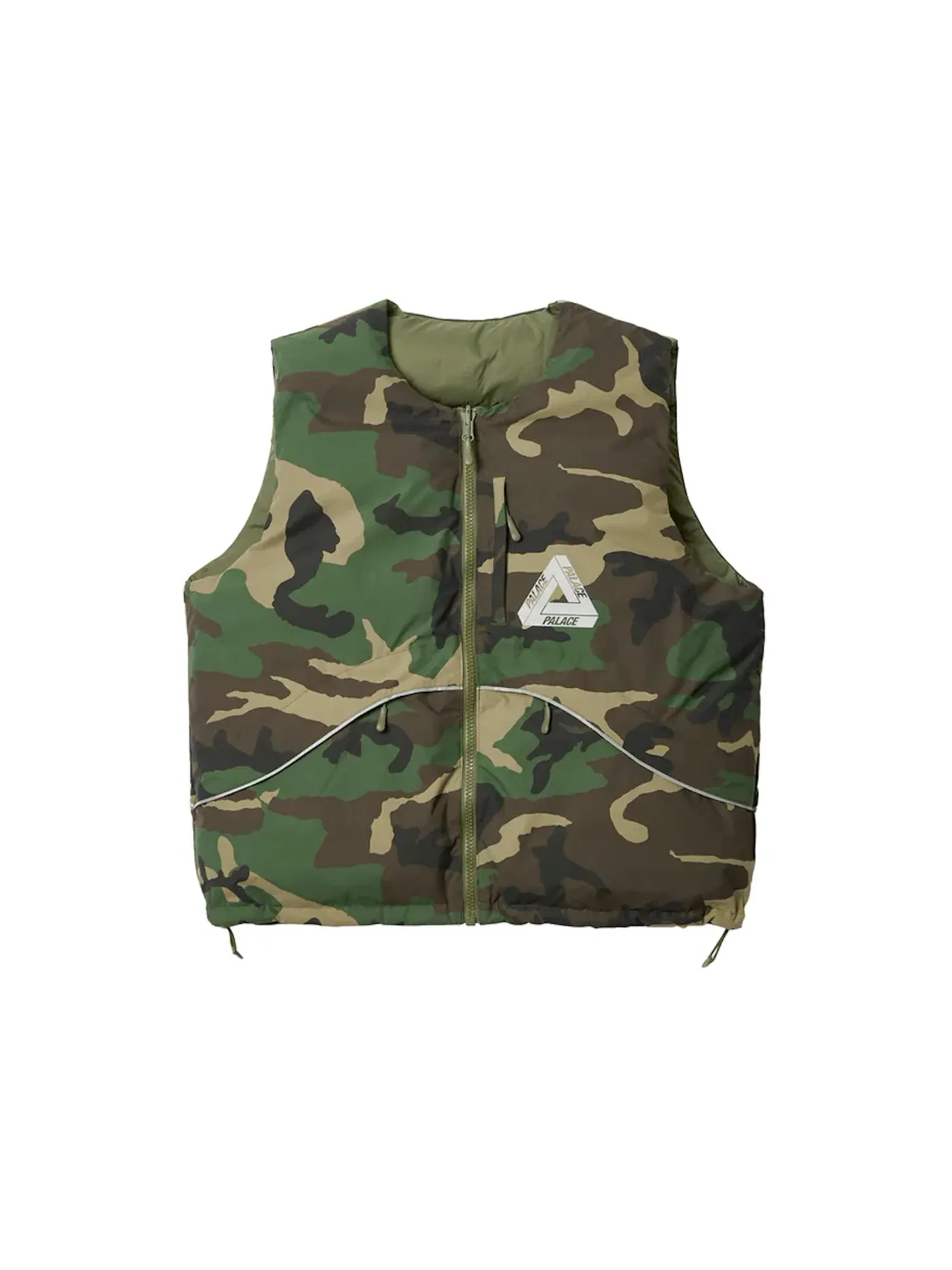 Мужской жилет реверсивный с принтом Palace P-Tech Reversible Puffa Vest — изображение 1 из 3, камуфляж