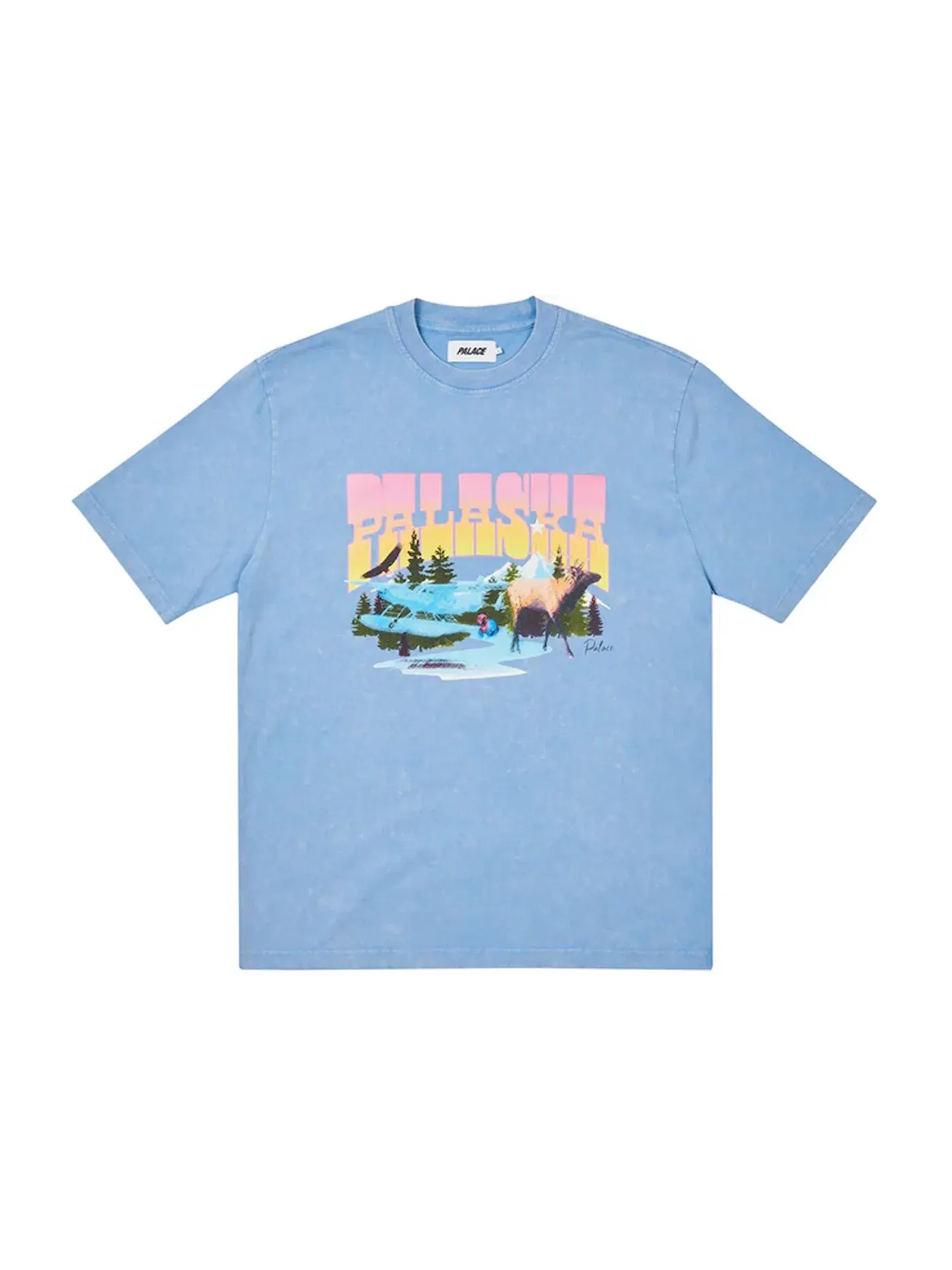 Мужская футболка с принтом Palace Palaska Dye T-shirt — изображение 1 из 1, синий