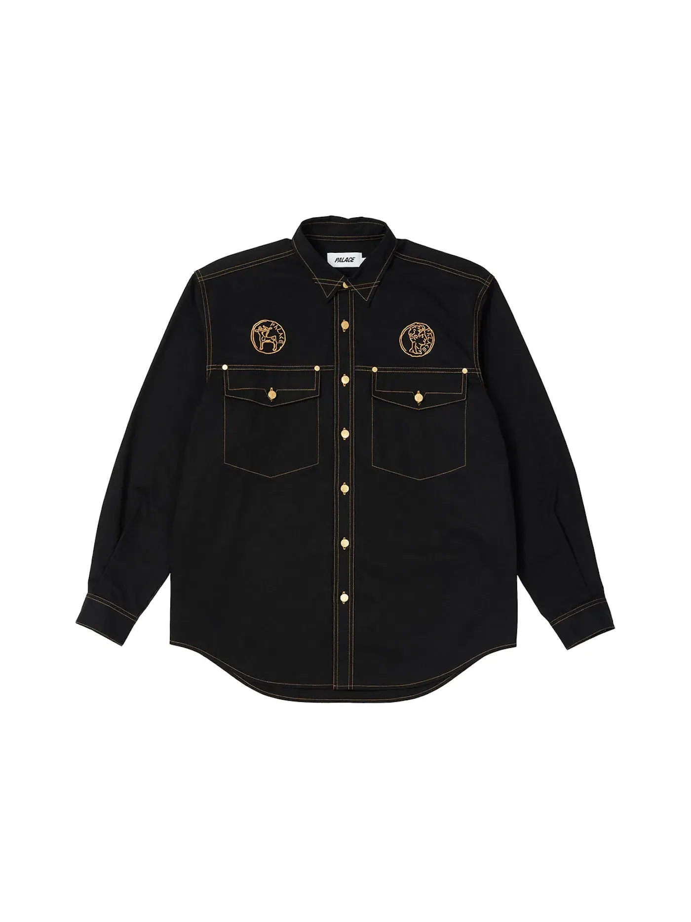 Мужская рубашка с принтом Palace Shirt — изображение 1 из 2, черный