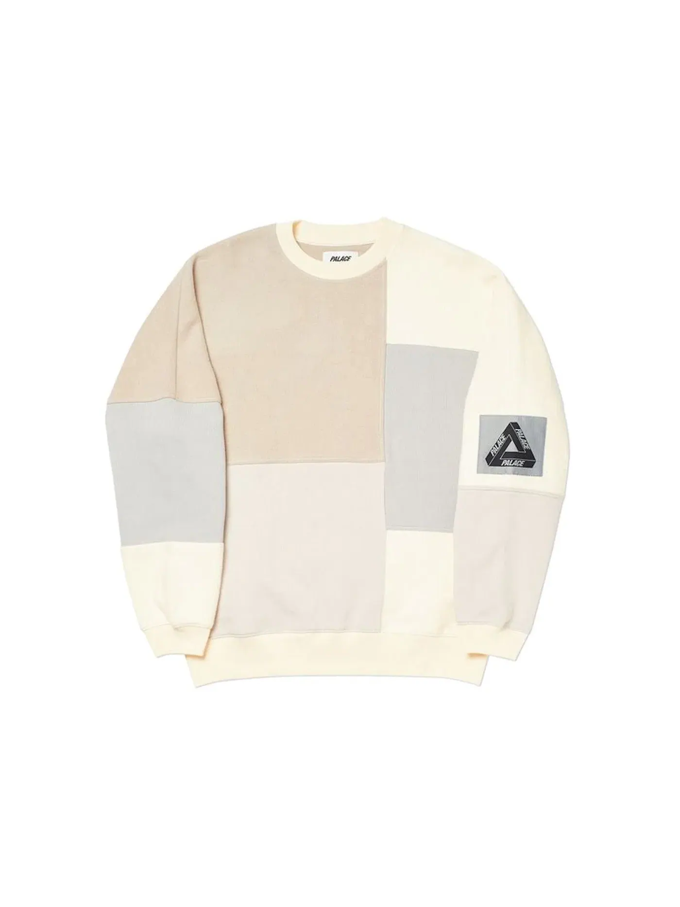 Мужской свитшот с принтом Palace Patch Up Ya Life Crew — изображение 1 из 2, бежевый