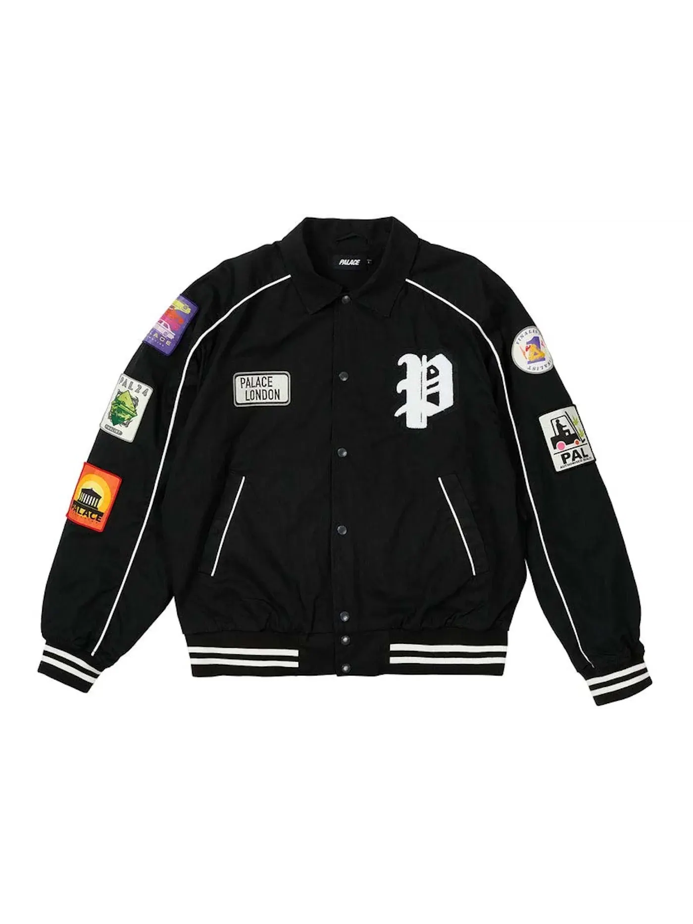 Мужская куртка-бомбер с принтом Palace Patches Cotton Bomber Black — изображение 1 из 2, черный