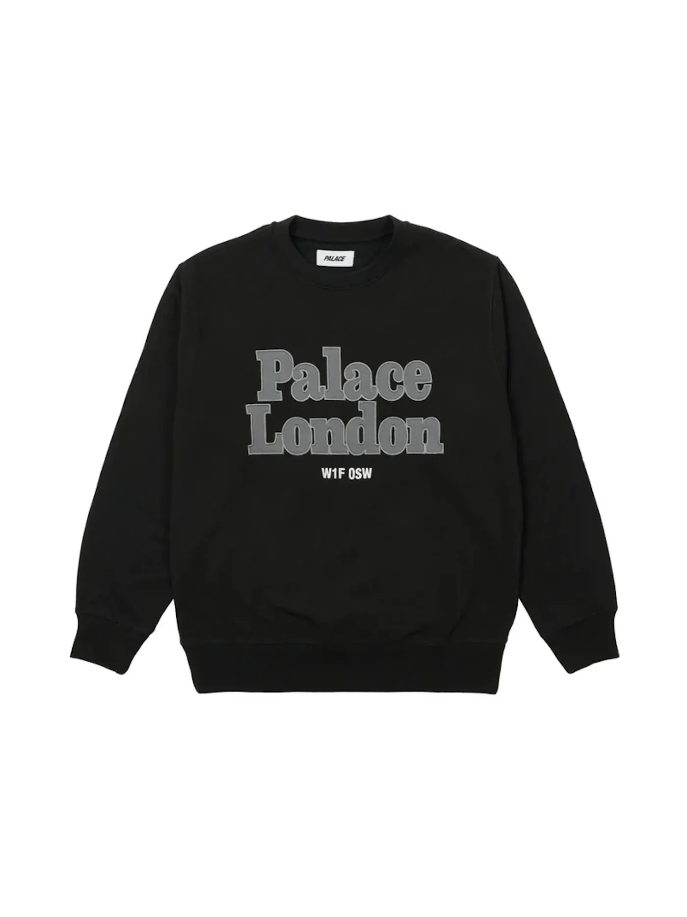 Мужской свитшот с принтом Palace Crew — изображение 1 из 2, черный