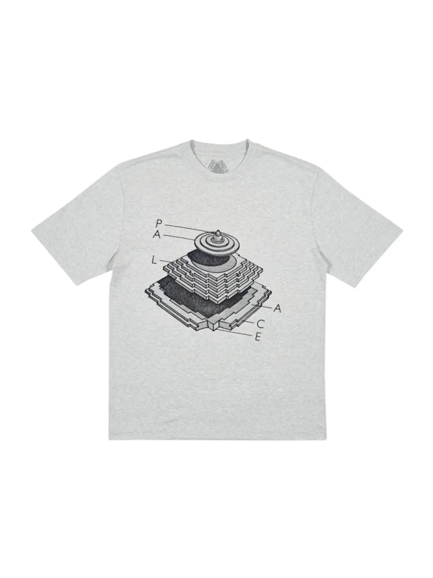 Мужская футболка с принтом Palace T-shirt — изображение 1 из 1, серый