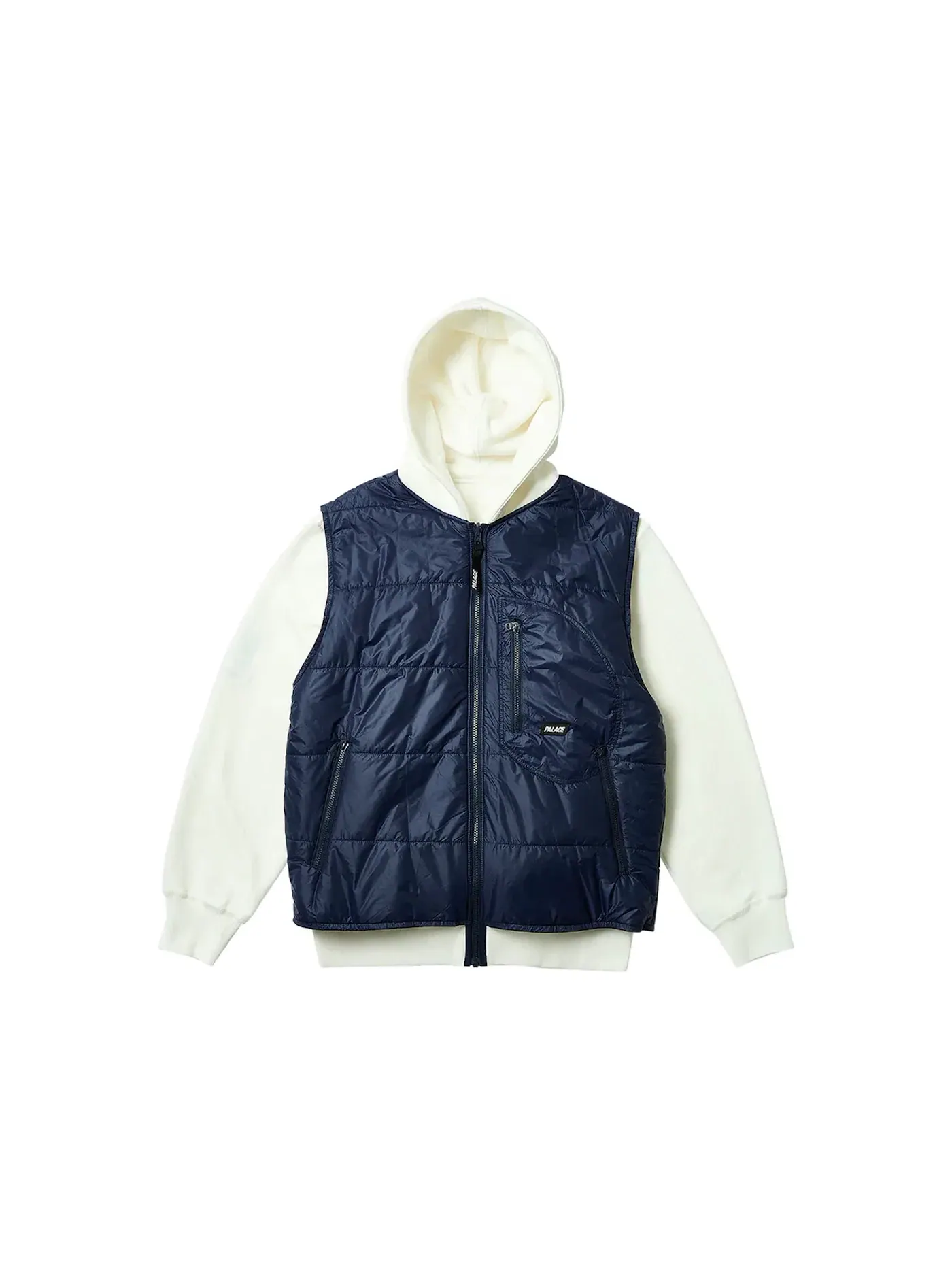 Мужской жилет на молнии с капюшоном Palace Hood — изображение 1 из 3, белый