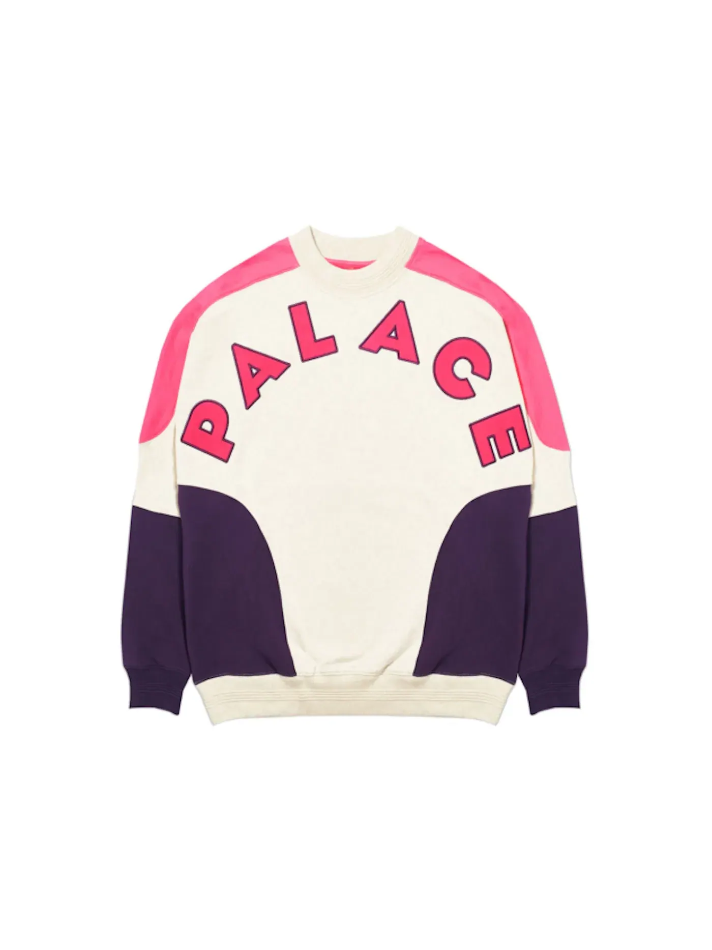 Мужской свитшот с принтом Palace Crew — изображение 1 из 2, серый/розовый