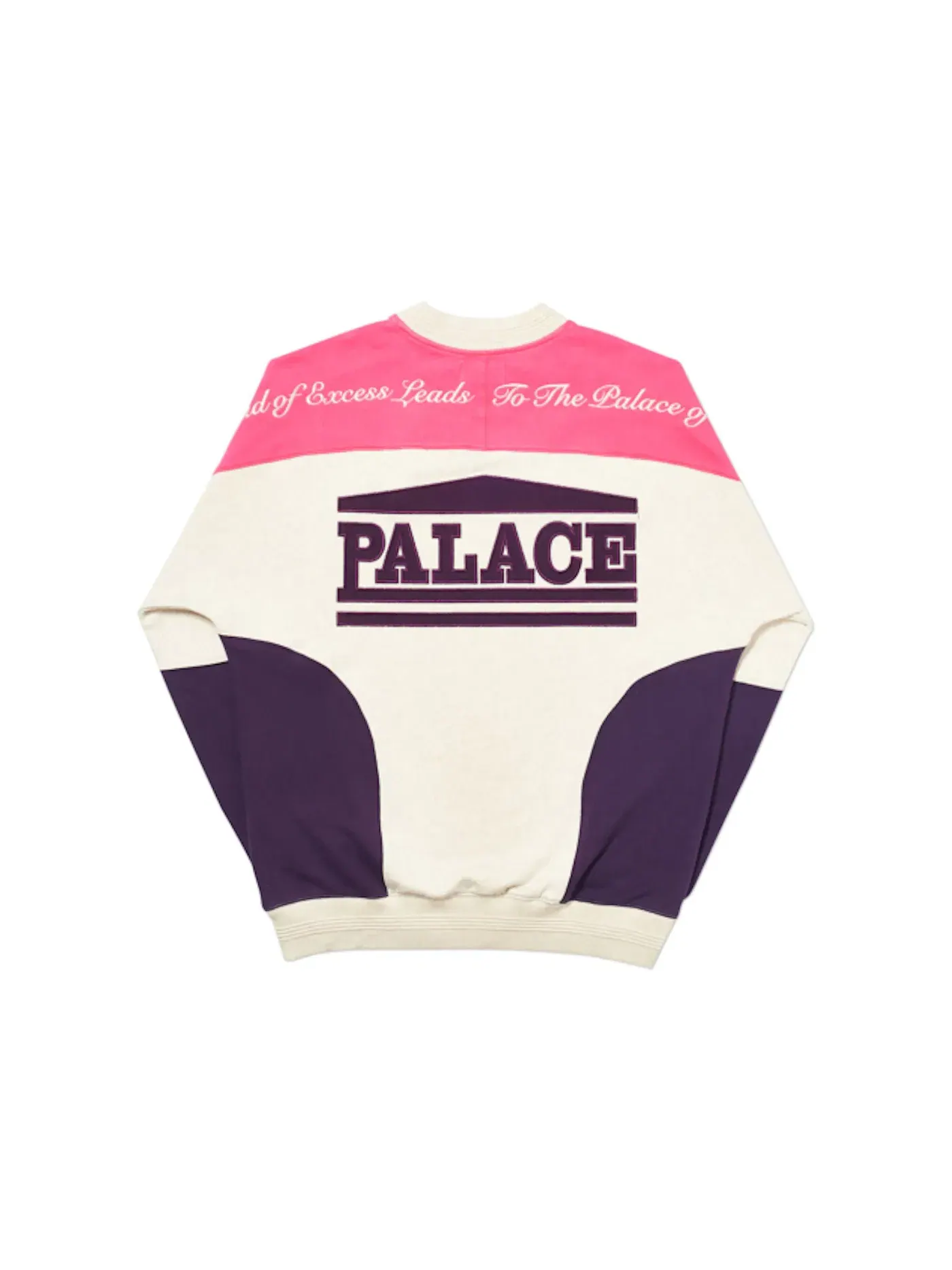 Мужской свитшот с принтом Palace Crew — изображение 2 из 2, серый/розовый