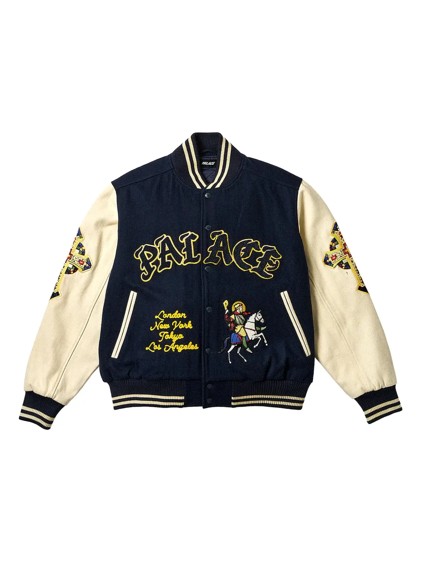 Мужская куртка-бомбер Palace Saints Varsity Jacket — изображение 1 из 3, темно-синий