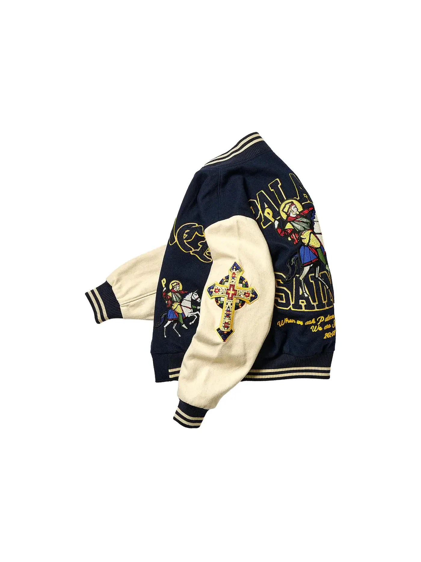 Мужская куртка-бомбер Palace Saints Varsity Jacket — изображение 2 из 3, темно-синий