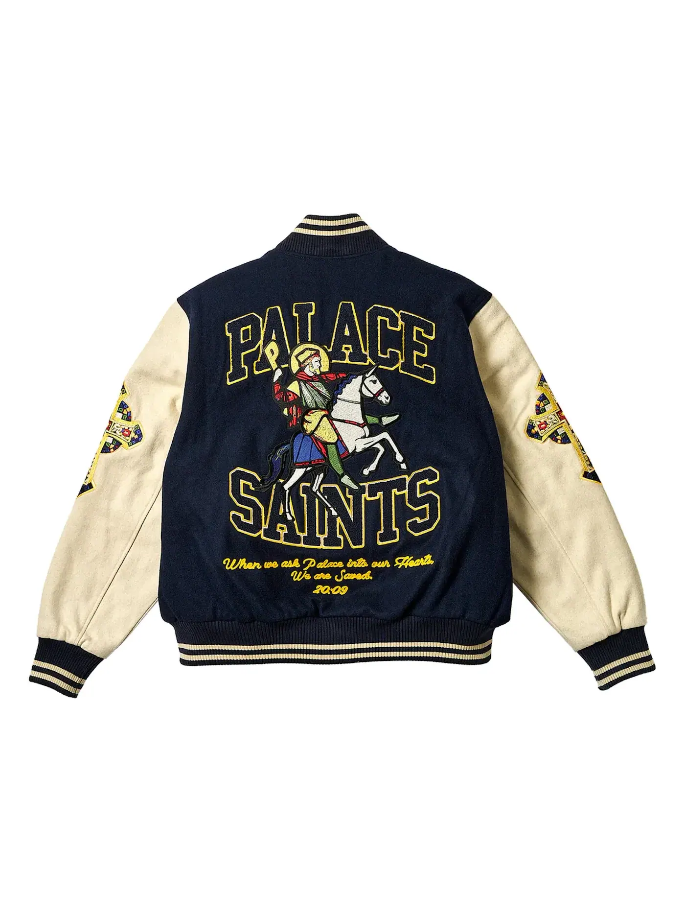 Мужская куртка-бомбер Palace Saints Varsity Jacket — изображение 3 из 3, темно-синий