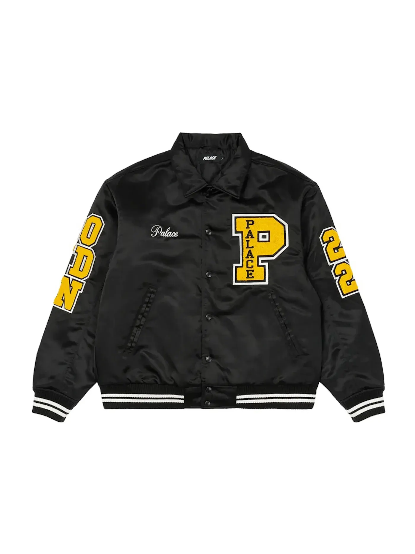 Мужская куртка-бомбер Palace Satin Varsity Jacket — изображение 1 из 3, черный
