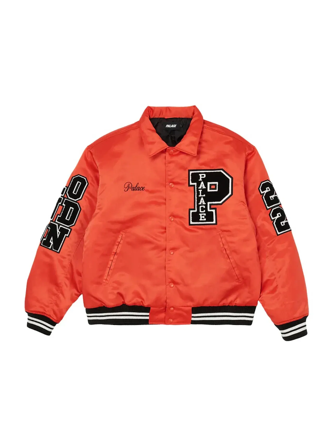 Мужская куртка-бомбер Palace Satin Varsity Jacket — изображение 1 из 3, оранжевый