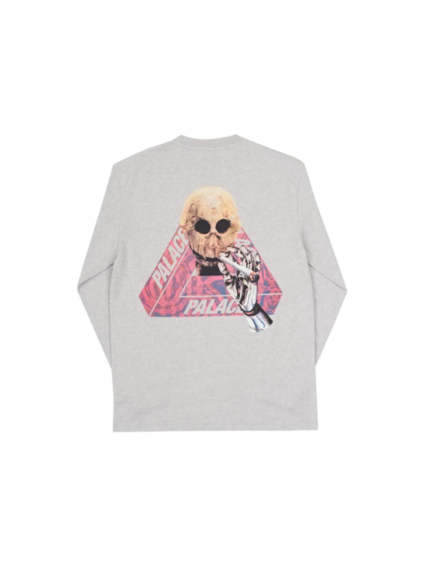 Мужская футболка с длинным рукавом Palace Longsleeve — изображение 2 из 2, серый/розовый
