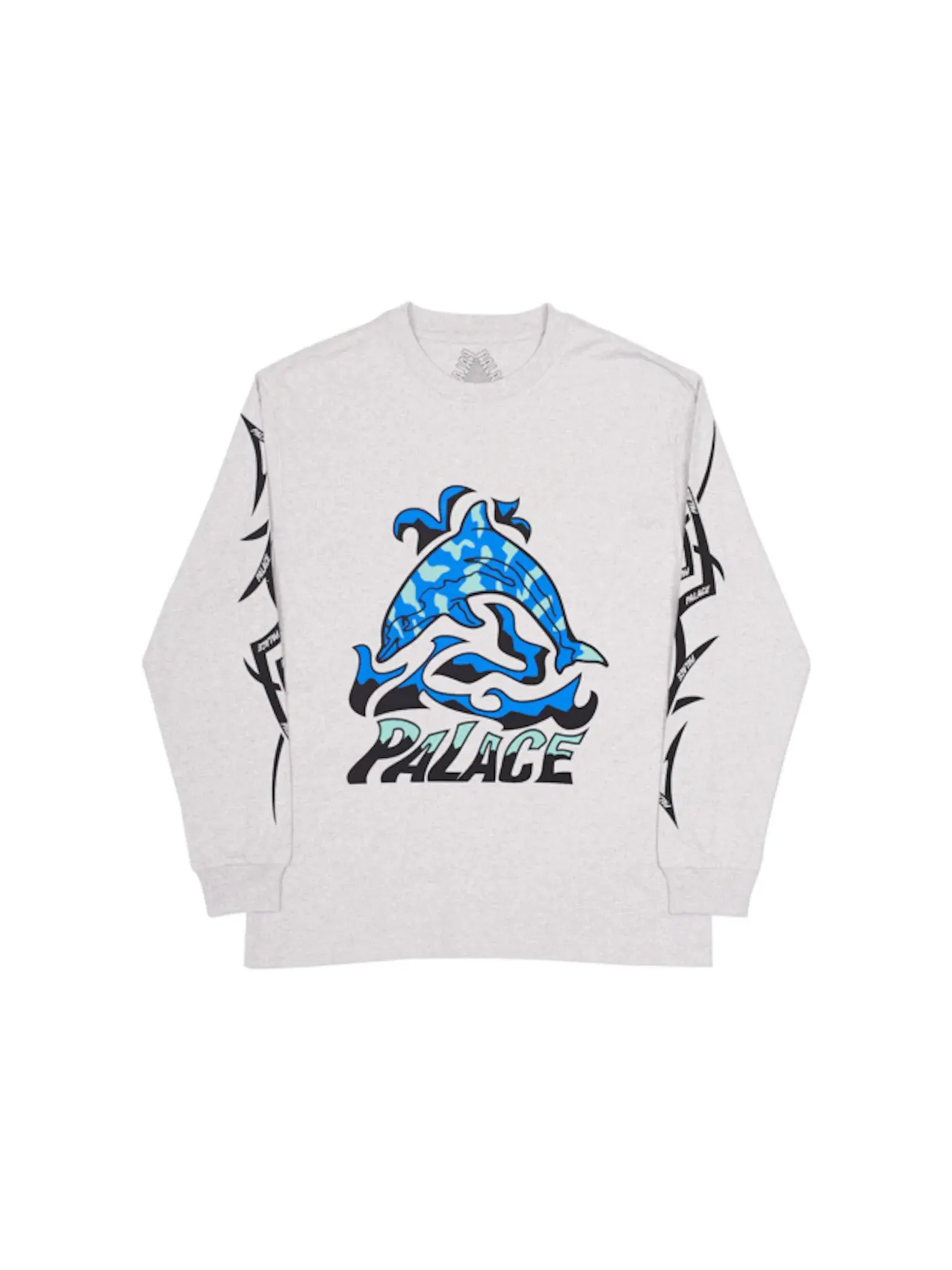 Мужская футболка с длинным рукавом Palace Sketchy Dolphin — изображение 1 из 2, серый/синий/черный