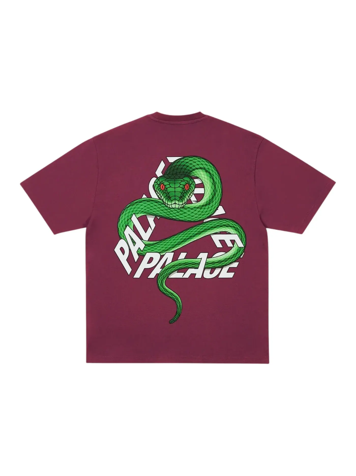 Мужская футболка с принтом Palace Snakey P3 T-shirt — изображение 1 из 2, насыщенный винный