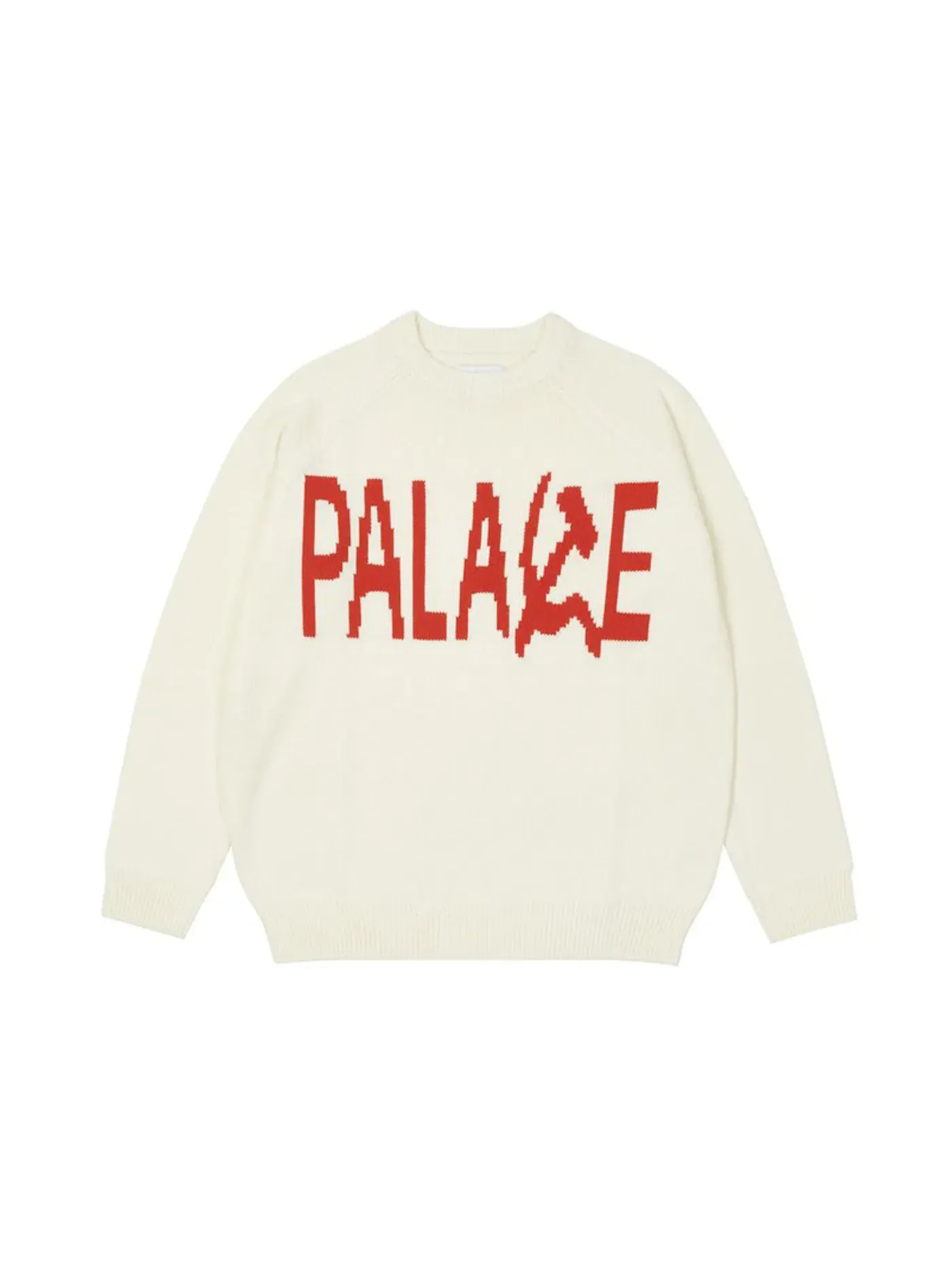 Мужской свитер с вязаным узором Palace Solidarity Knit — изображение 1 из 2, бежевый