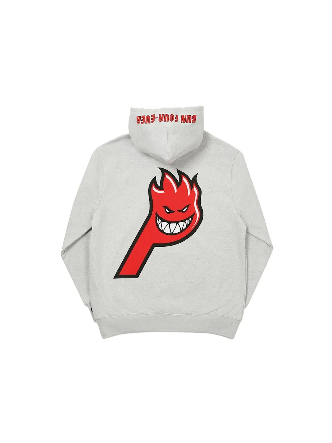 Мужской худи с принтом Palace Spitfire Live To Bun Hood Grey Marl — изображение 1 из 2