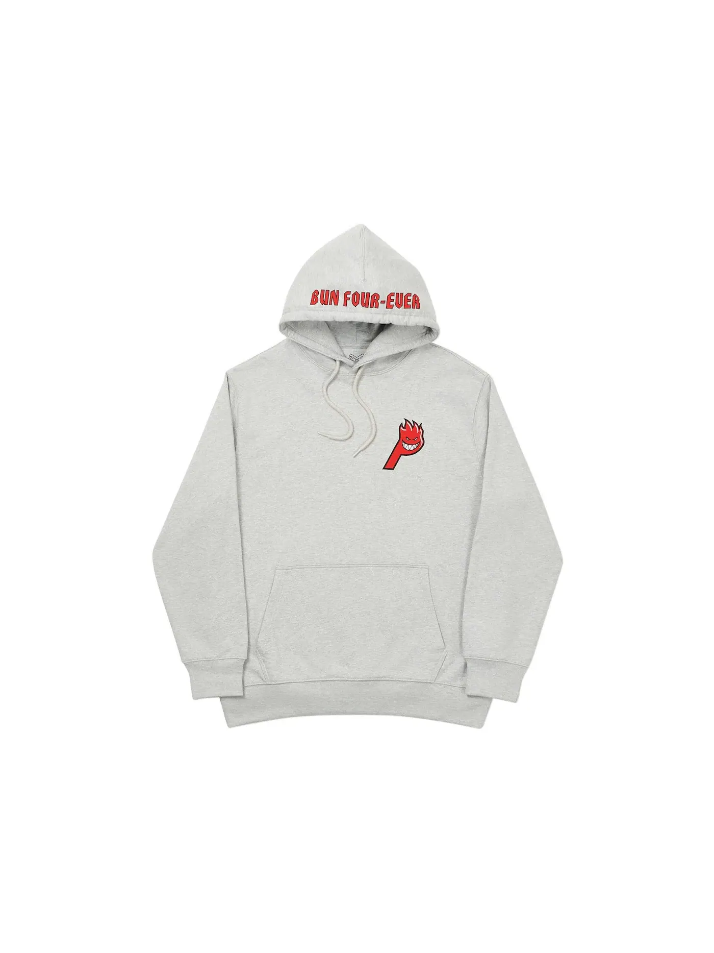 Мужской худи с принтом Palace Spitfire Live To Bun Hood Grey Marl — изображение 2 из 2