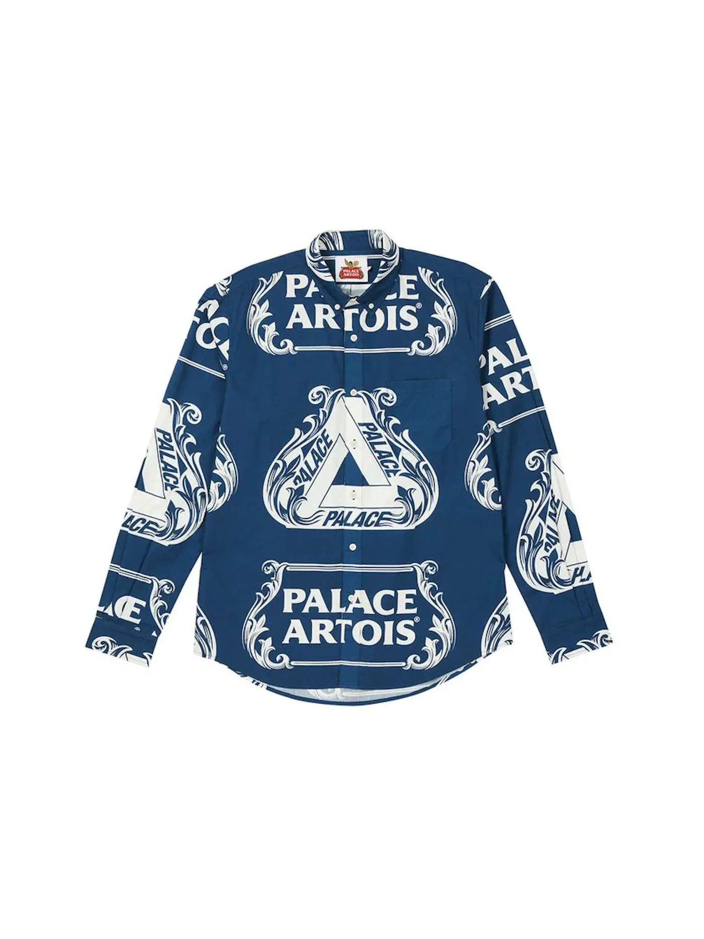 Мужская рубашка оксфорд с принтом Palace Stella Artois — изображение 1 из 2, темно-синий/белый