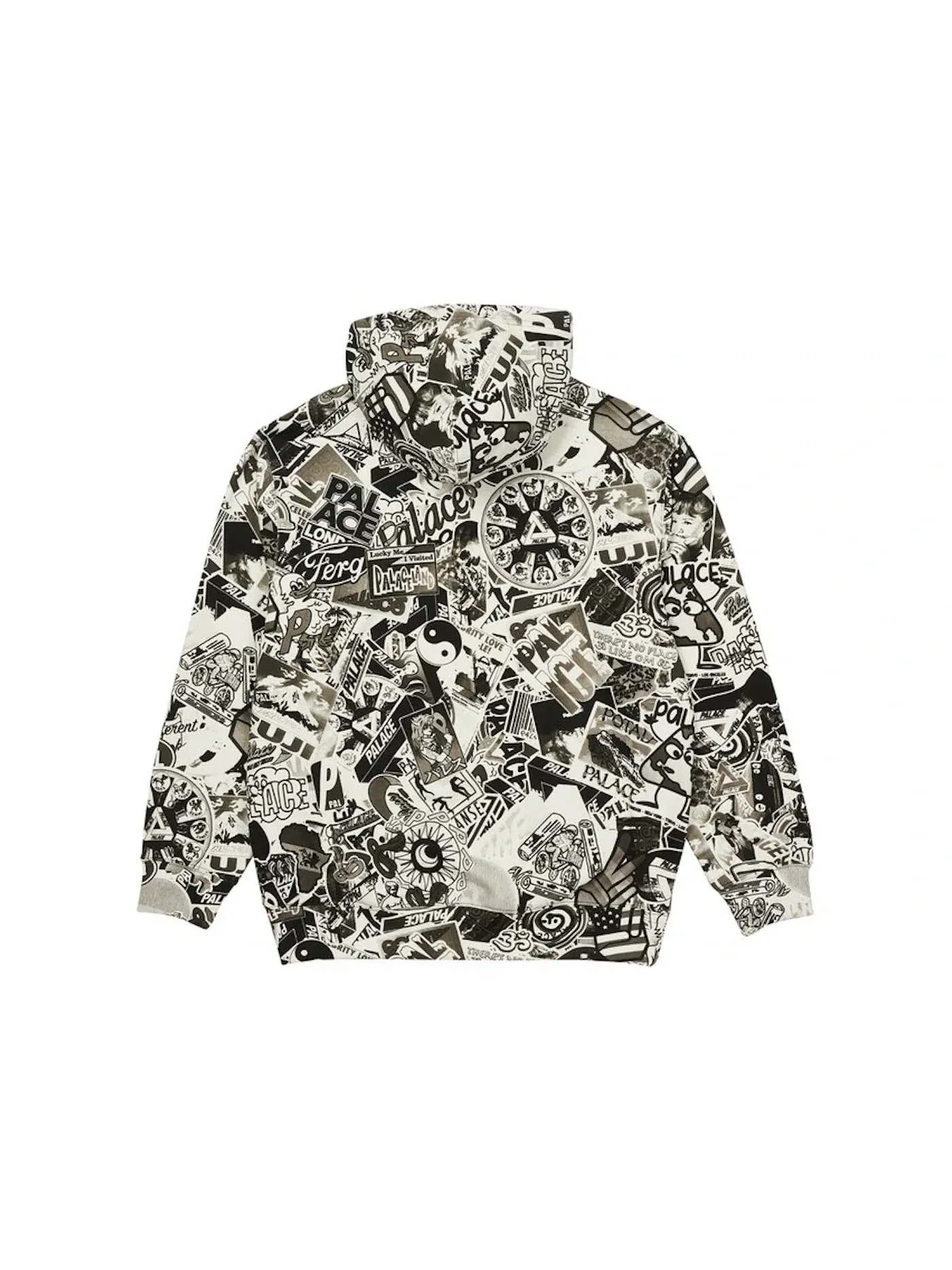 Мужской худи Palace Hood — изображение 2 из 2, черный/белый