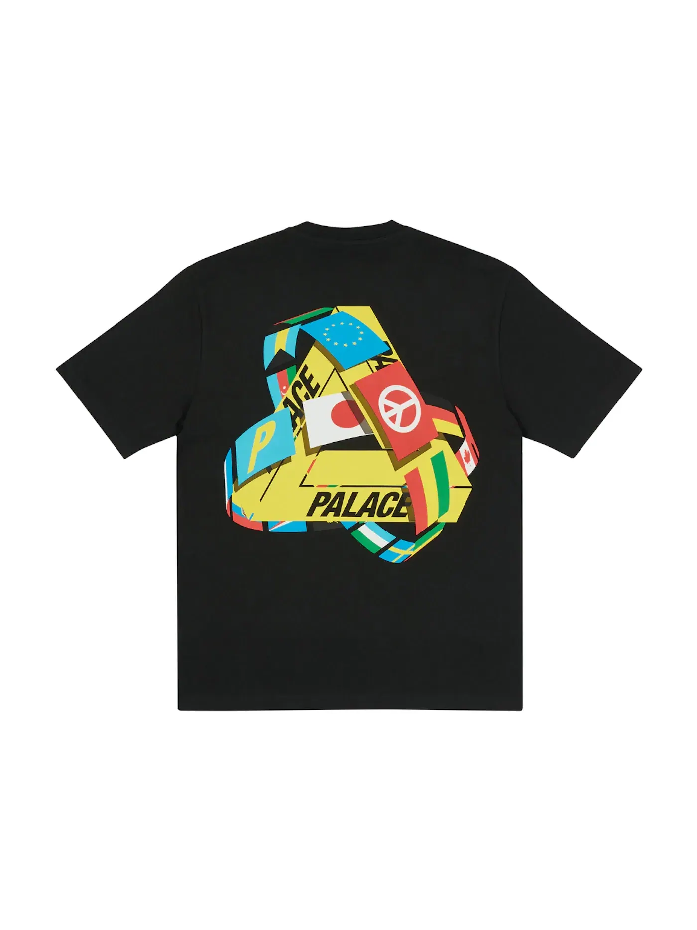 Мужская футболка с принтом Palace Tri-Flag T-shirt — изображение 1 из 2, черный