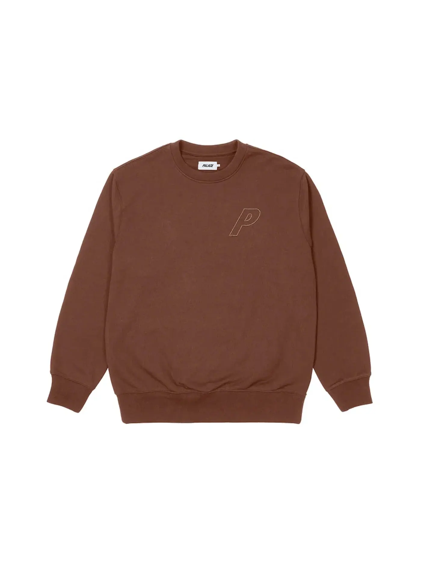 Мужской свитшот с длинным рукавом Palace Crew — изображение 2 из 2, коричневый