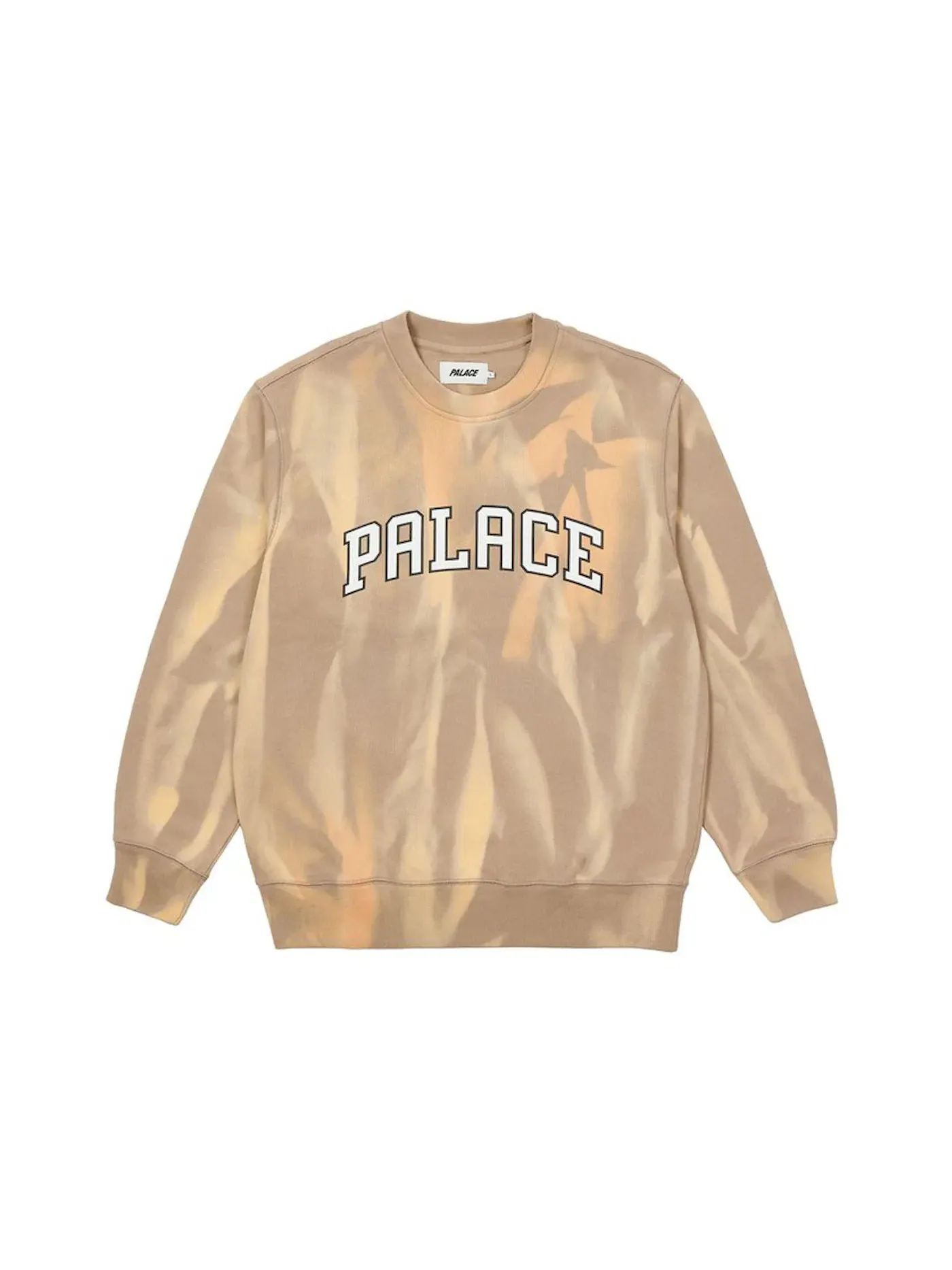 Мужской свитшот с принтом Palace Try-Dye Crew — изображение 1 из 2, бежевый/белый
