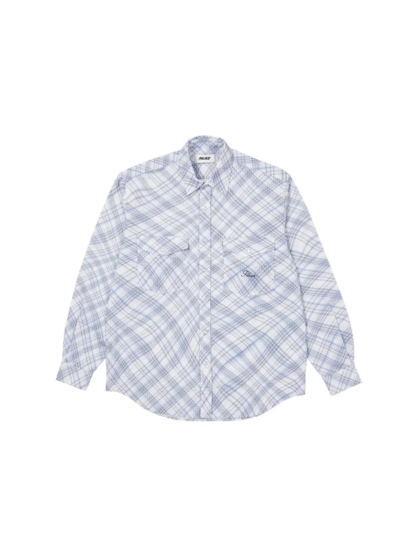Мужская рубашка в клетку Palace Warp Check — изображение 1 из 2, синий