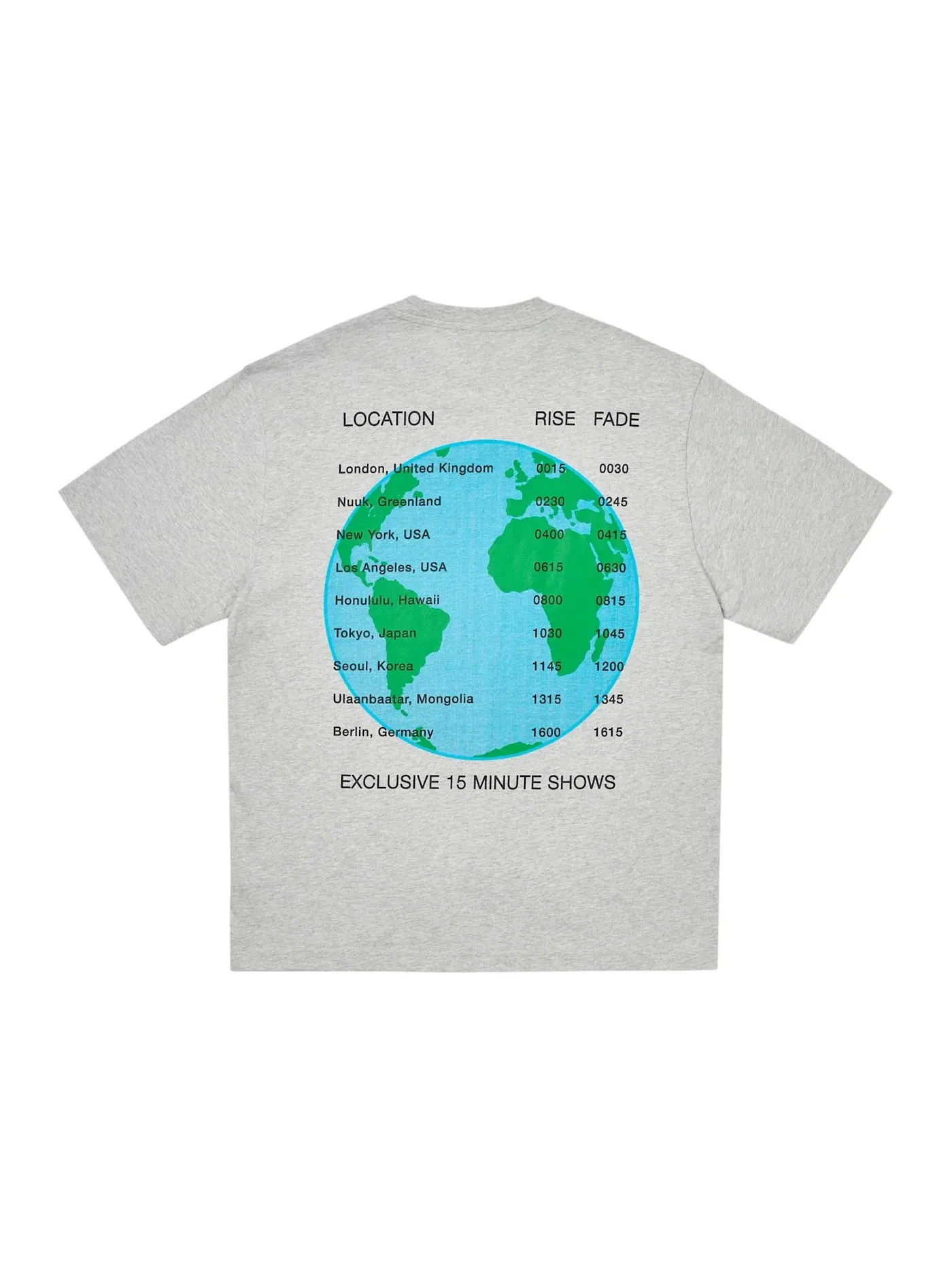 Мужская футболка с принтом Palace World Tour T-Shirt (SS25) — изображение 2 из 2, серый