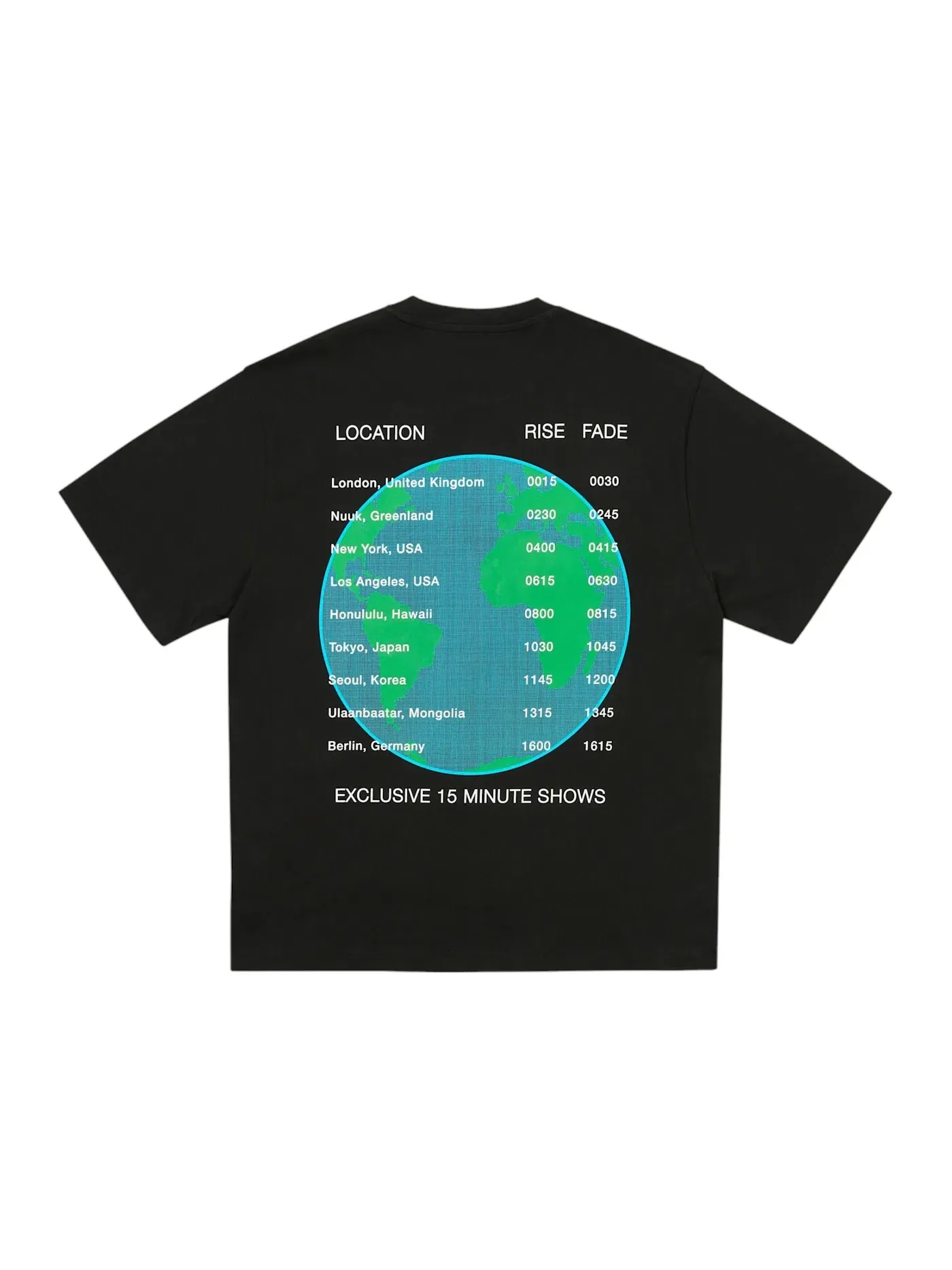 Мужская футболка с принтом Palace World Tour T-Shirt (SS25) — изображение 2 из 2, черный