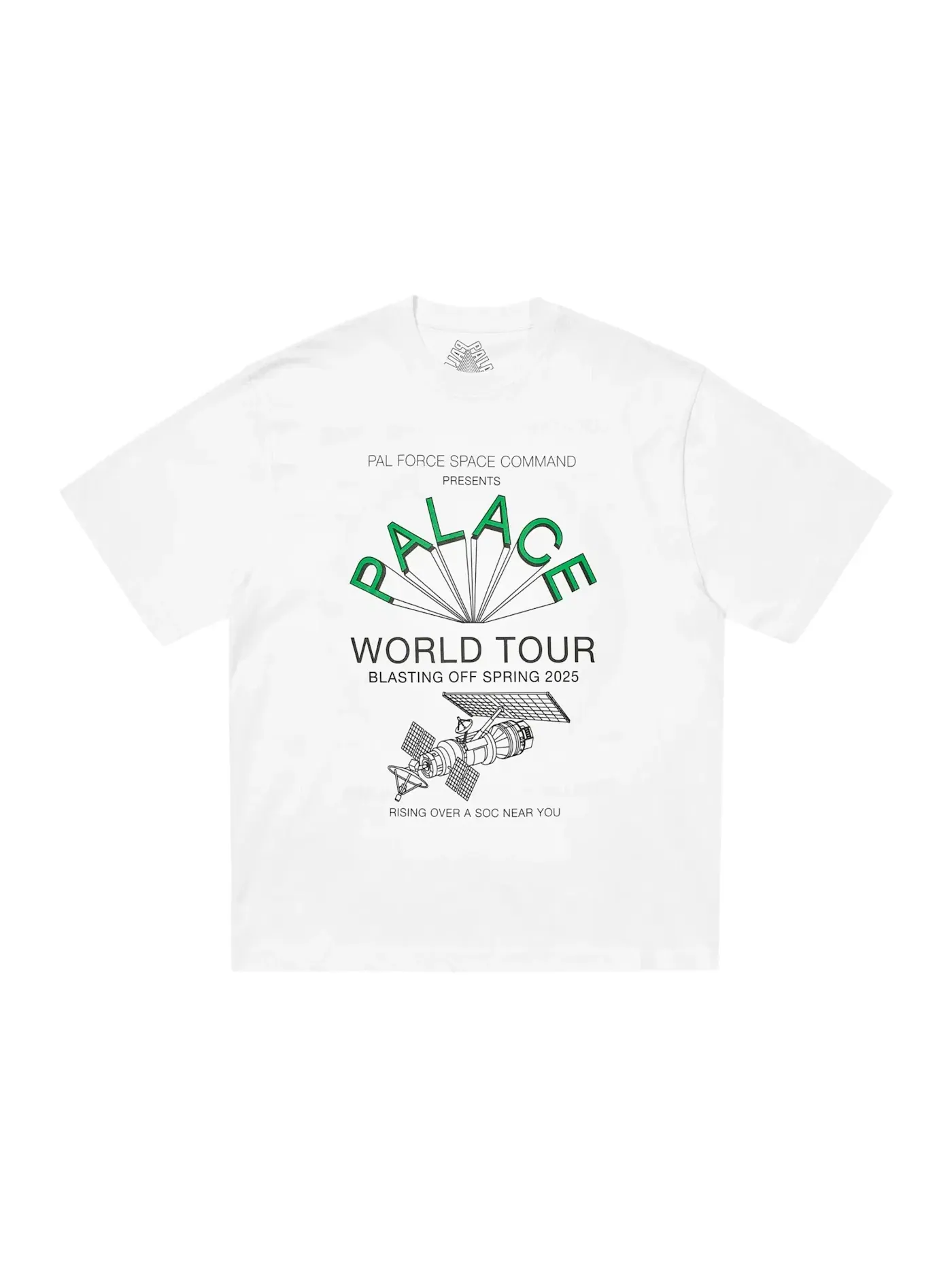 Мужская футболка с принтом Palace World Tour T-Shirt (SS25) — изображение 1 из 2, белый