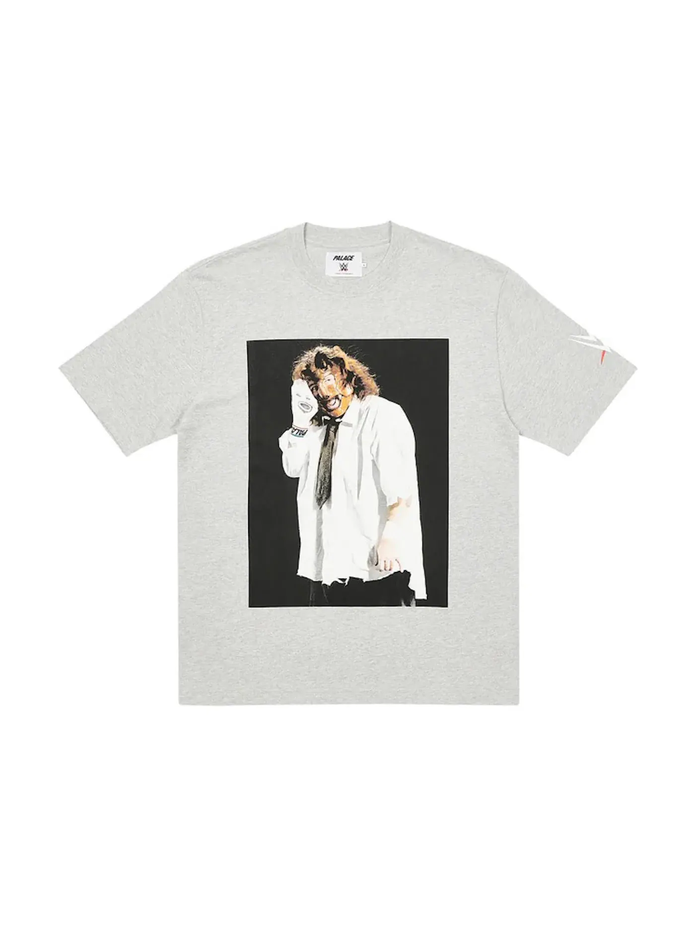Мужская футболка с принтом Palace x WWE Mankind Sock T-Shirt — изображение 1 из 1, серый