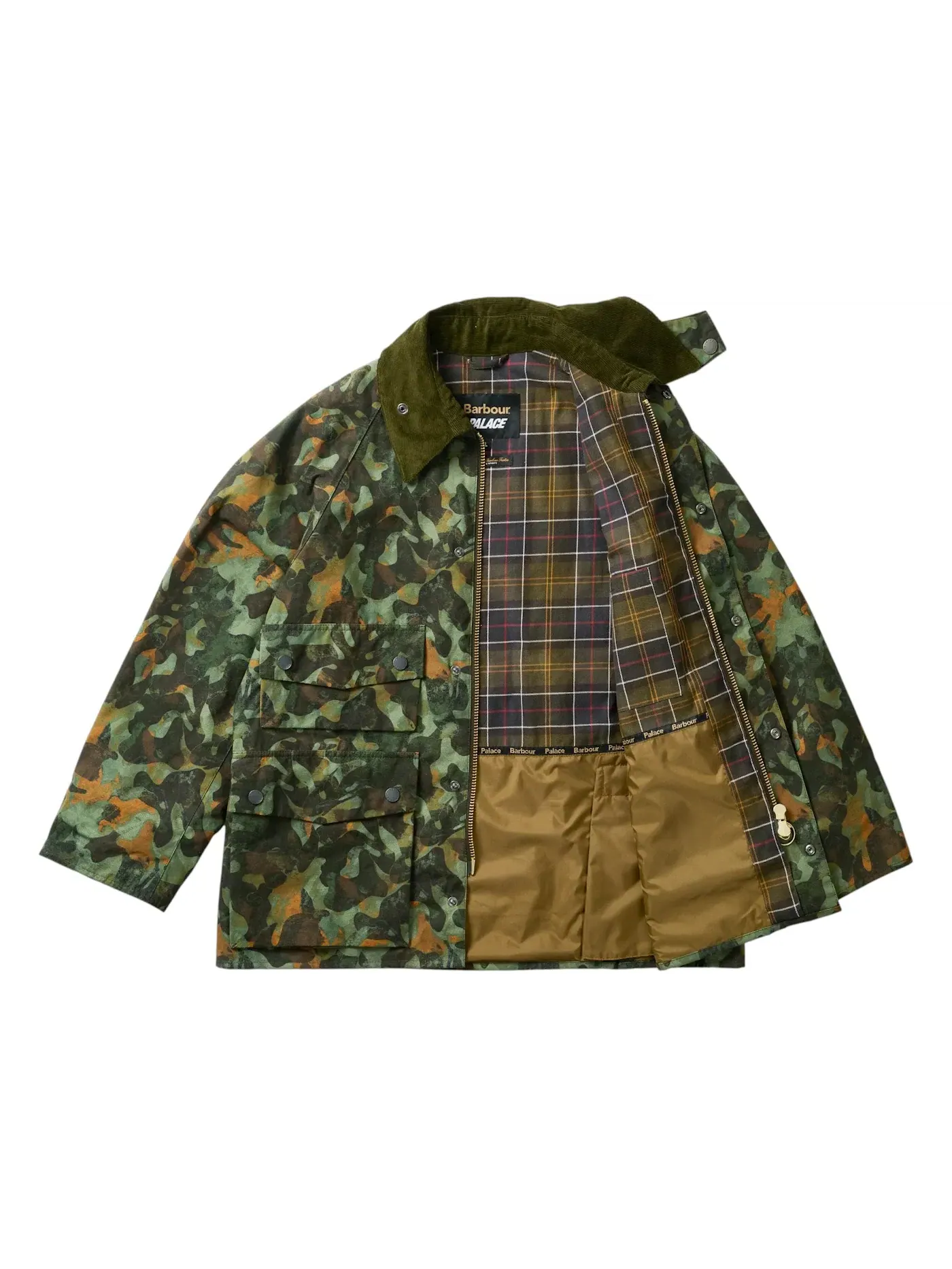 Мужская куртка-бомбер с камуфляжным принтом Palace Barbour Bedale Casual Jacket, Kelp Forest Camo — изображение 2 из 2