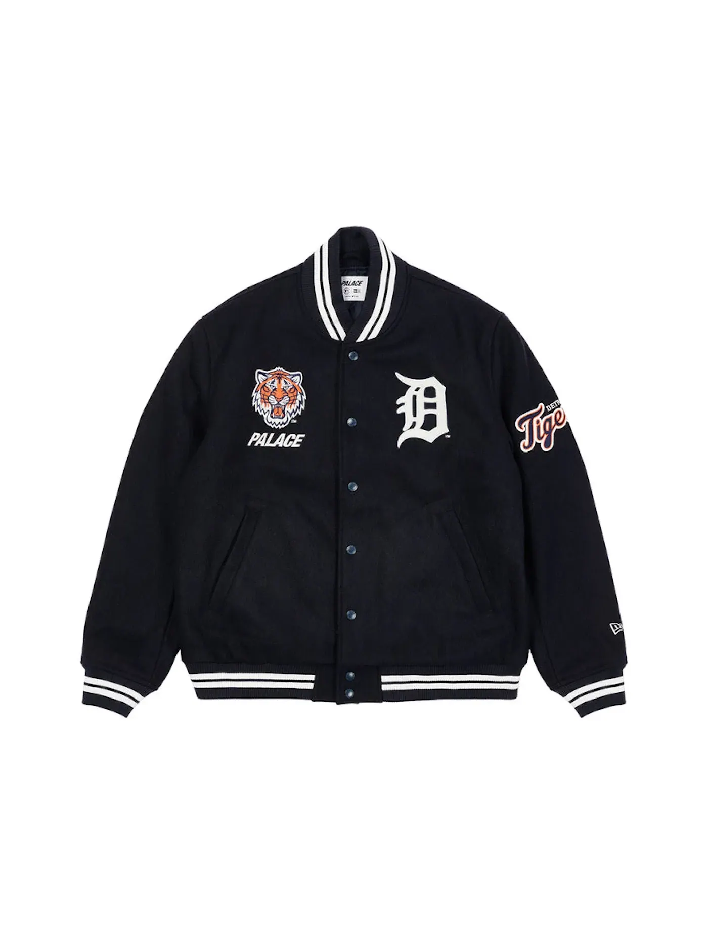 Мужская куртка Palace x Detroit Tigers New Era Wool Stadium Jacket Navy — изображение 2 из 2