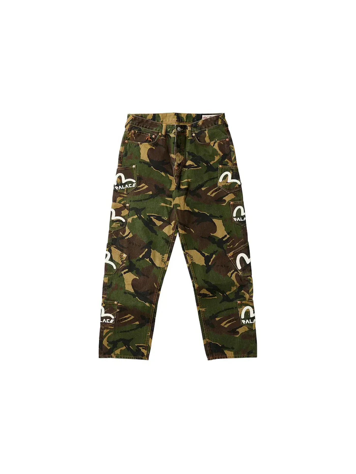 Мужские джинсы с камуфляжным принтом Palace x Evisu Denim Jean Camo — изображение 1 из 2