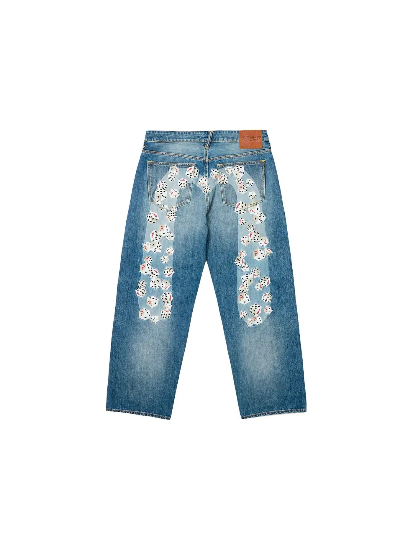 Мужские джинсы Palace Evisu Dice Denim Jean — изображение 1 из 3, светлая стирка