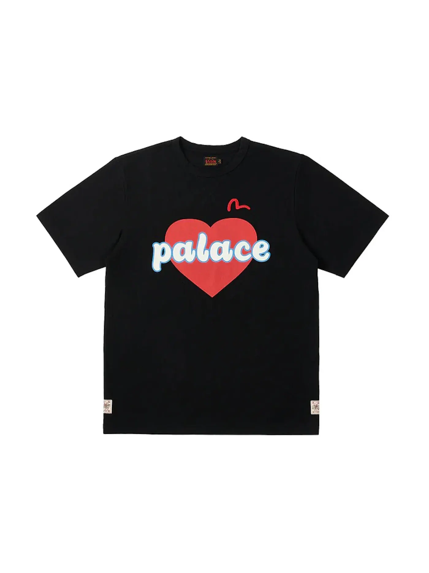 Мужская футболка с принтом Palace x Evisu Heart T-shirt Palace — изображение 1 из 2, черный