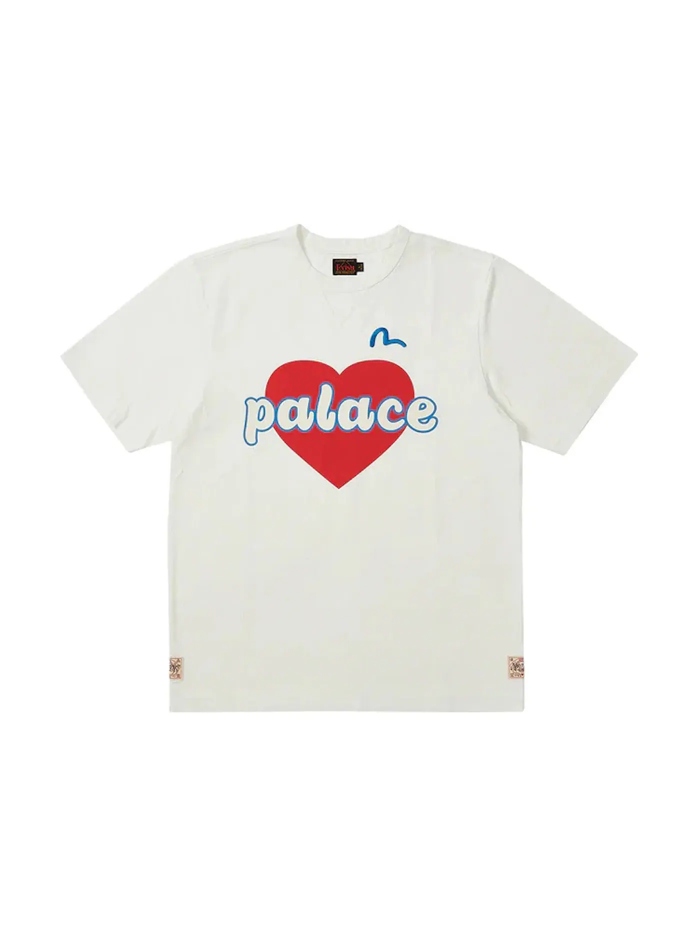 Мужская футболка с принтом Palace x Evisu Heart T-shirt Palace — изображение 1 из 2, белый